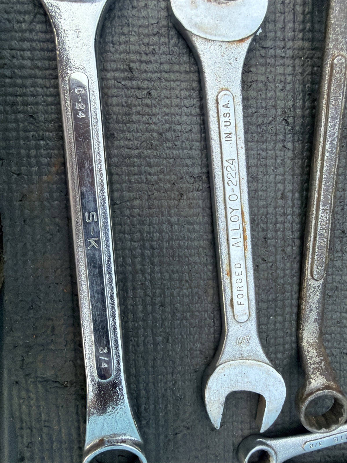 SK Tools USA S-K Large Wrench Lot 17pcs 1 Broken Rest of C-26 C-30 SAE Metric Tr