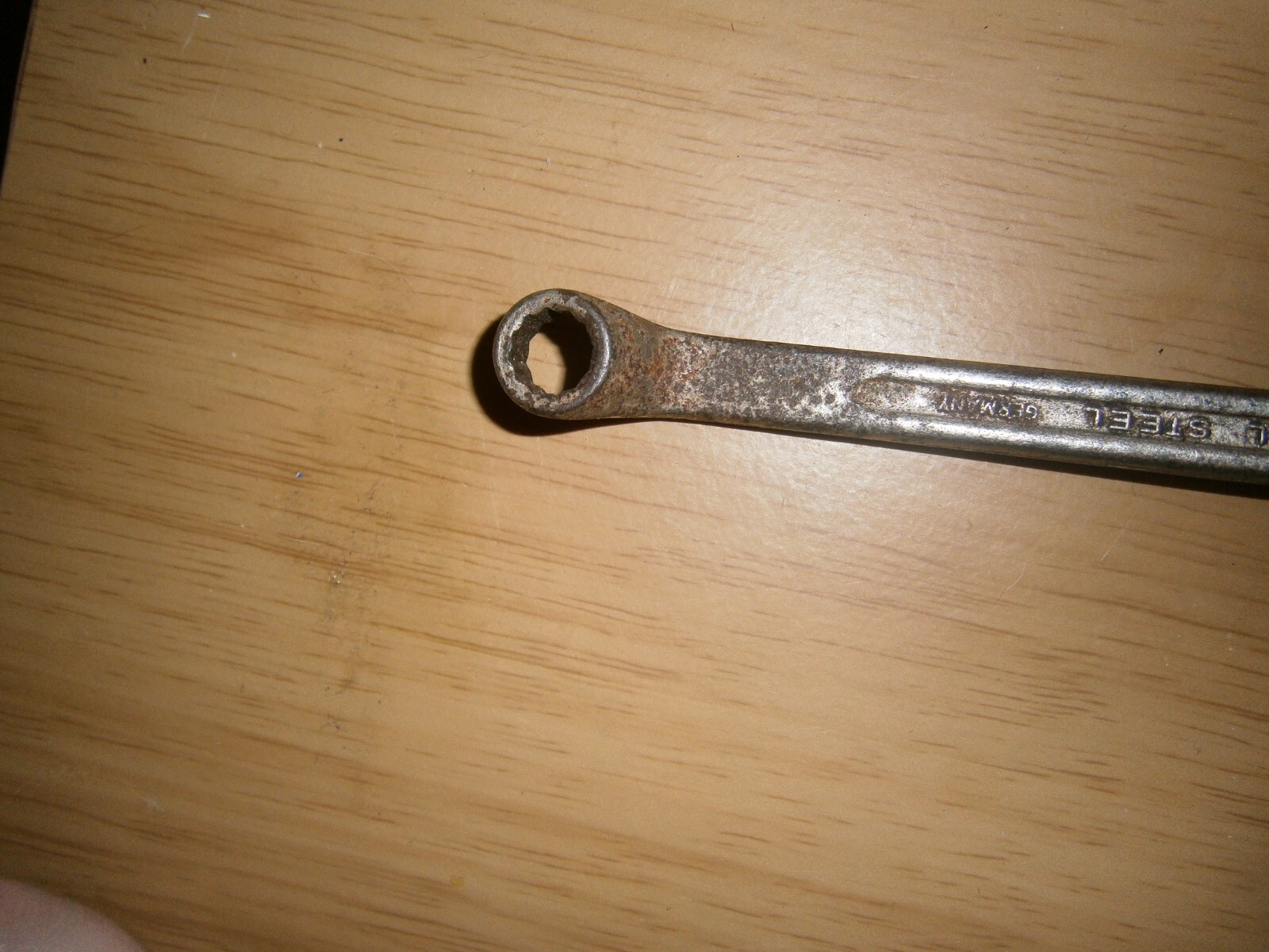 Vintage silver tone spanner. 7/16th 3/8th (E6a)