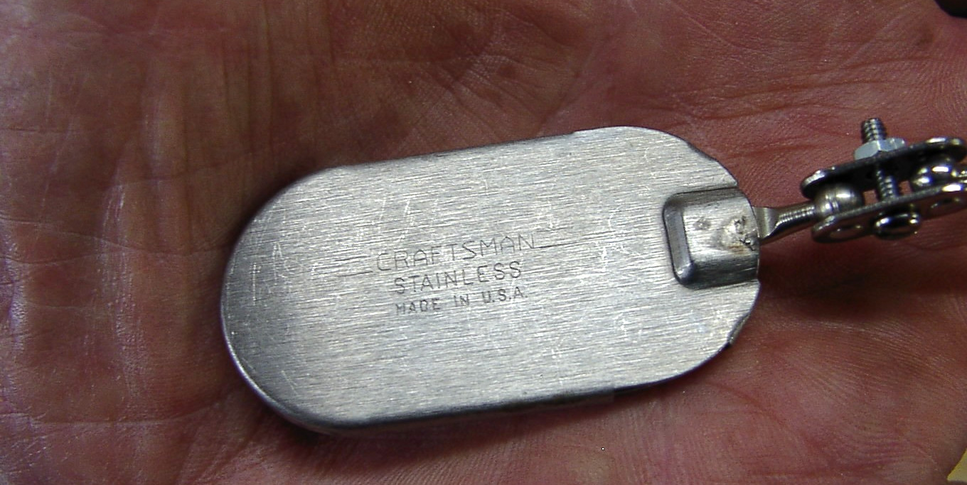Craftsman Stainless Inspection Mirror Pocket Tool USA 2″ Oval, 8-5/8″ Length,EXC