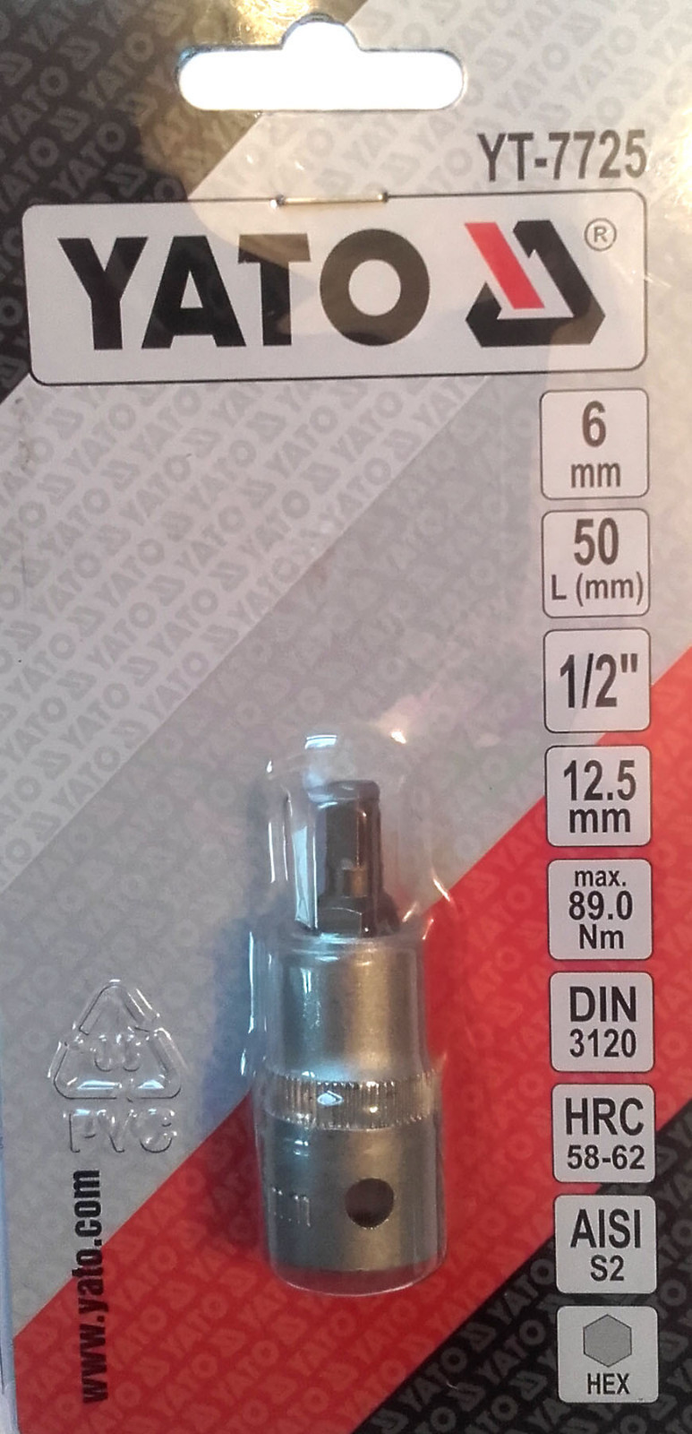 YATO YT-7725 Star Bit Socket 1/2″ Hex 6mm L50mm