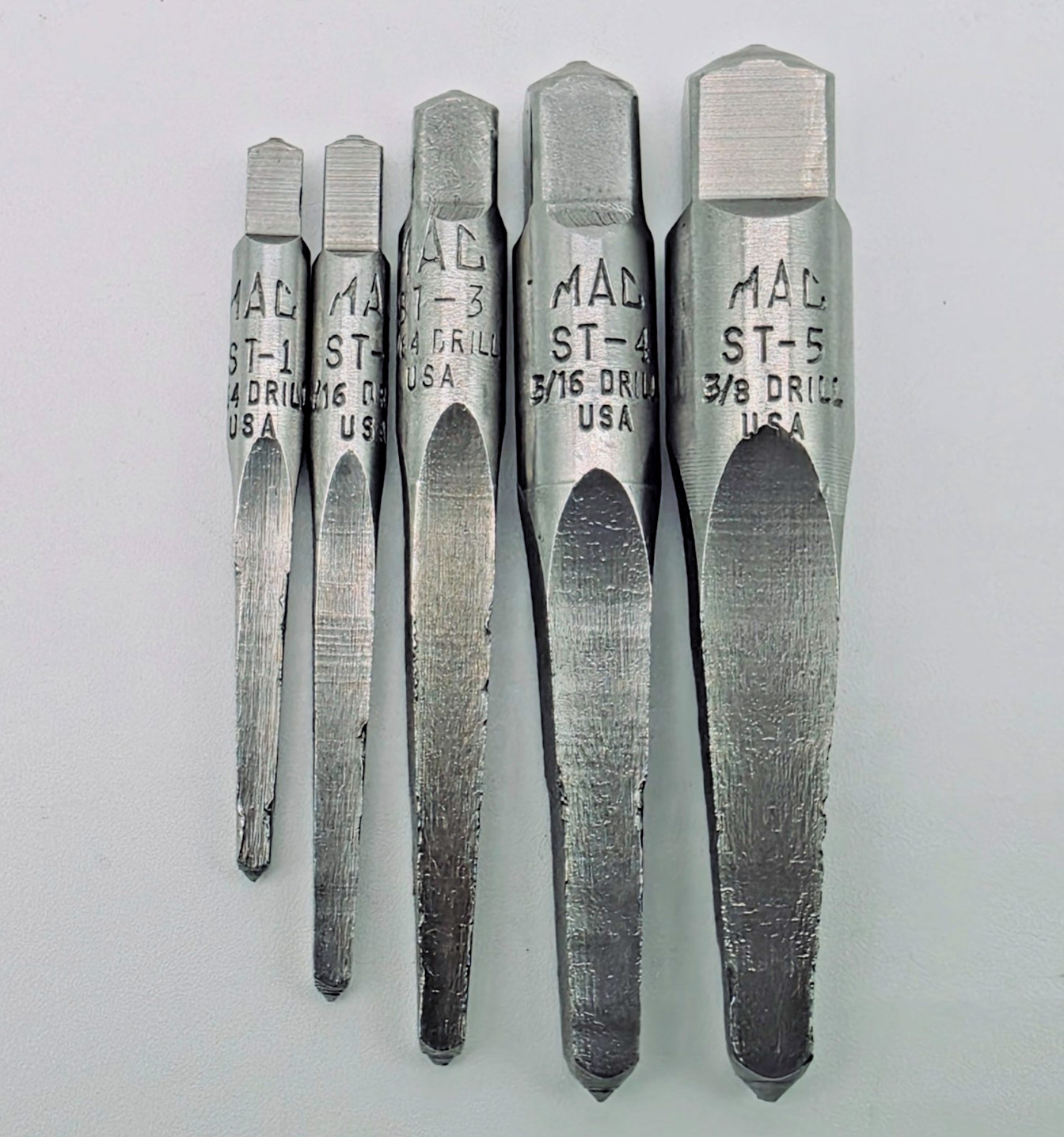 MAC Tools 5663ES 5 Piece Screw Extractor Set Size 1-5 Made in USA