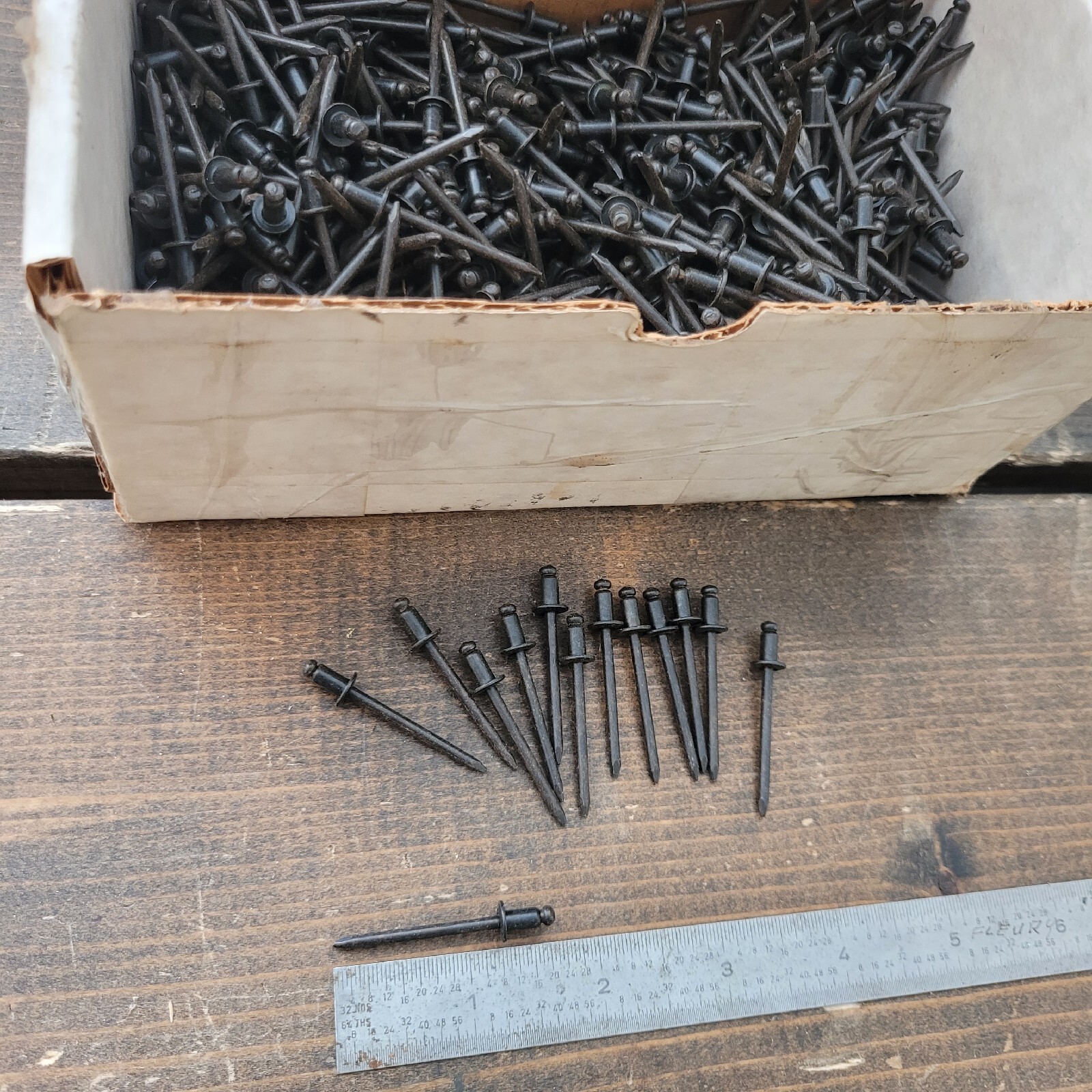 VINTAGE Pop Rivets Large Box Over 3 Pounds Black Steel Metal