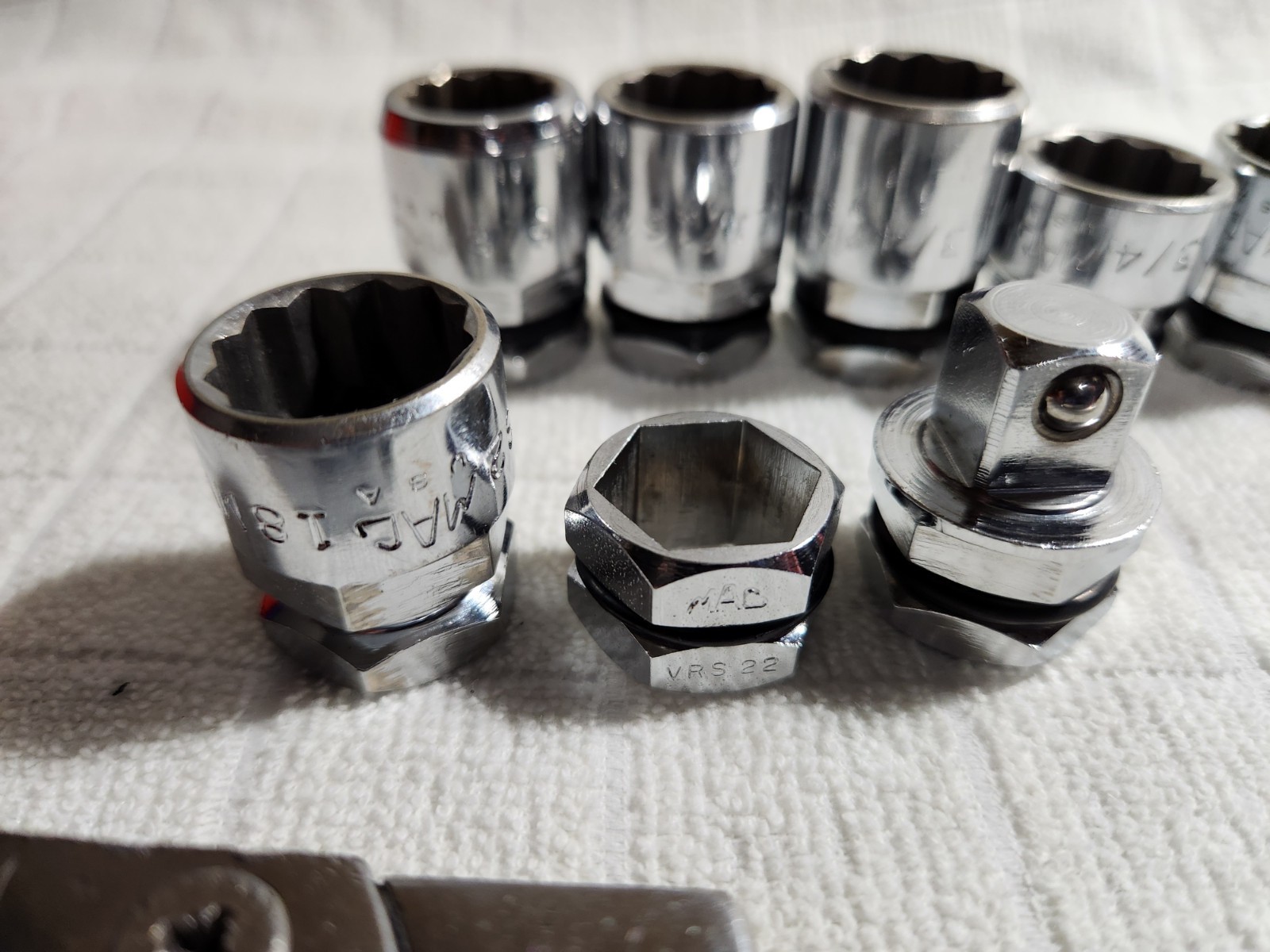 MAC Tools USA 12pc VRF Front End Alignment Ratchet Pass Through Thru Socket Set
