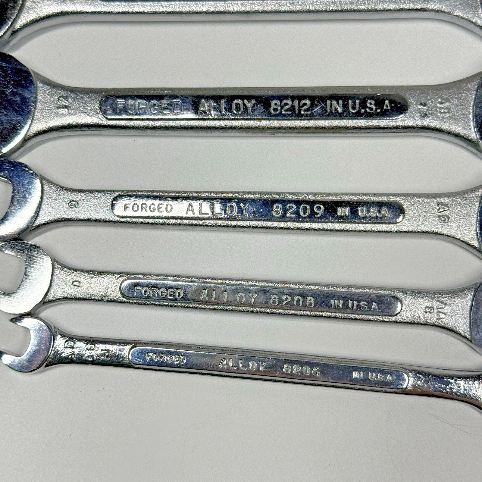 Vintage S-K Dresser 7 Pc Metric Open End Wrench Set 6mm-19mm USA In Green Case
