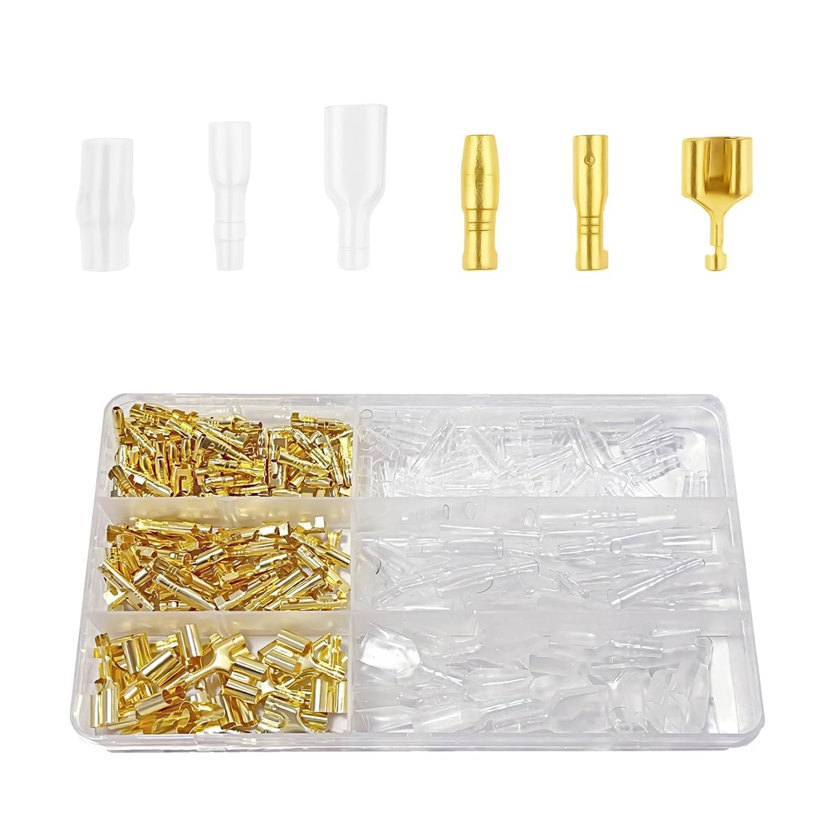 HZEL 320PCS Bullet Wire Connectors Kit, 3.9mm 3.5mm Male Yellow/Transparent