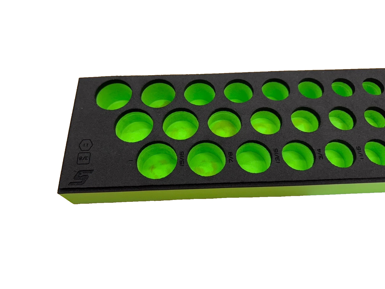 Snap-on Tools GREEN FOAM ORGANIZER for 39pc 3/8″ Drive SAE Socket Set FMS004BG