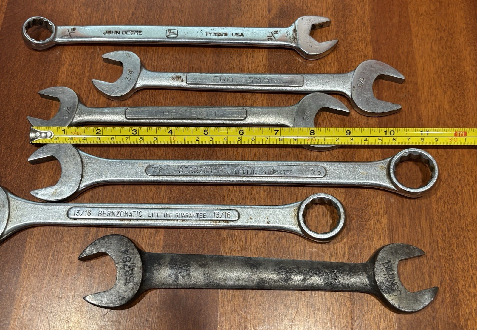 Craftsman, Bernzomatic, Billings, John Deer Wrench Lot Bigger Wrenches (6)
