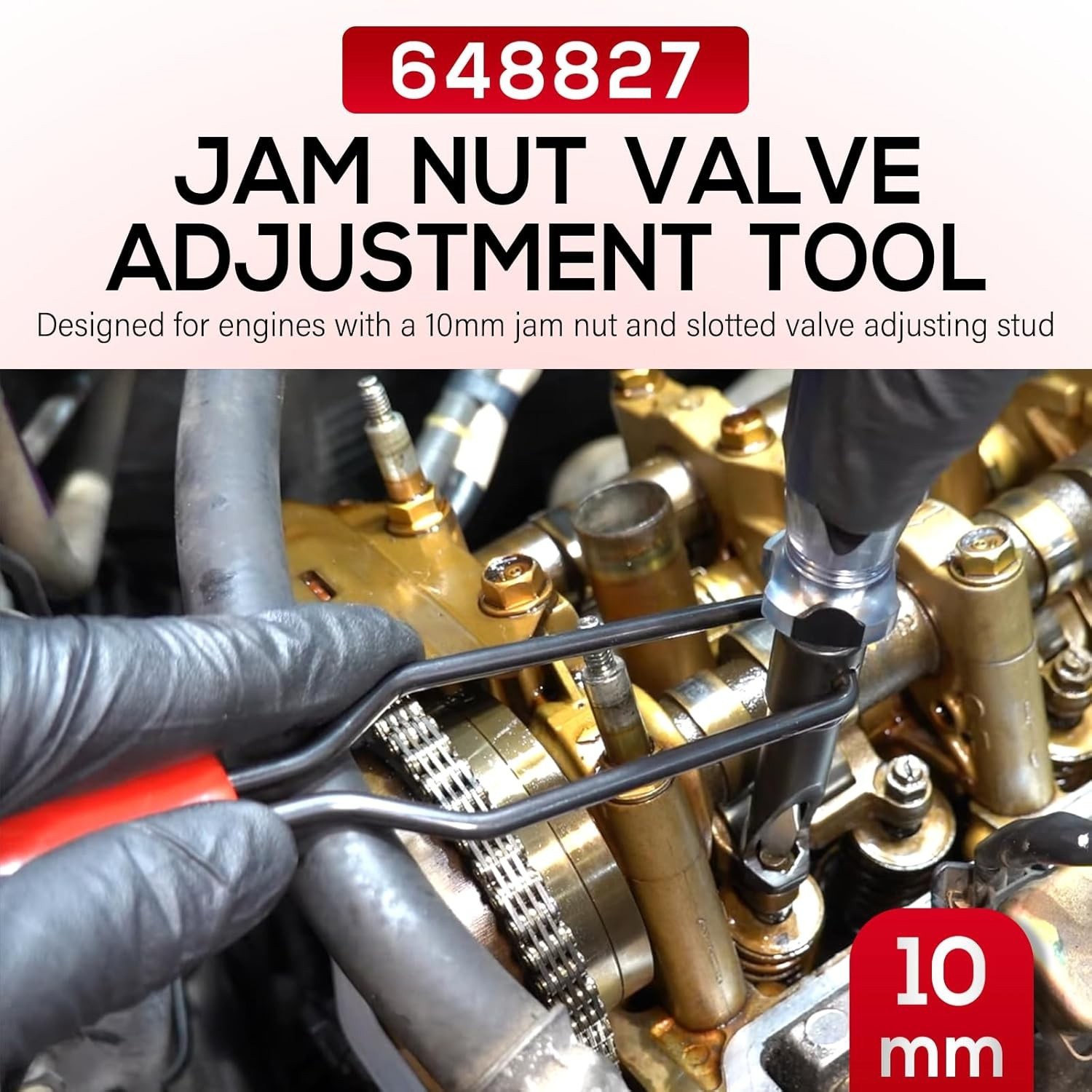 Valve Clearance Adjustment Tool Kit Offset Feeler Gauge Set+Jam Nut Valve