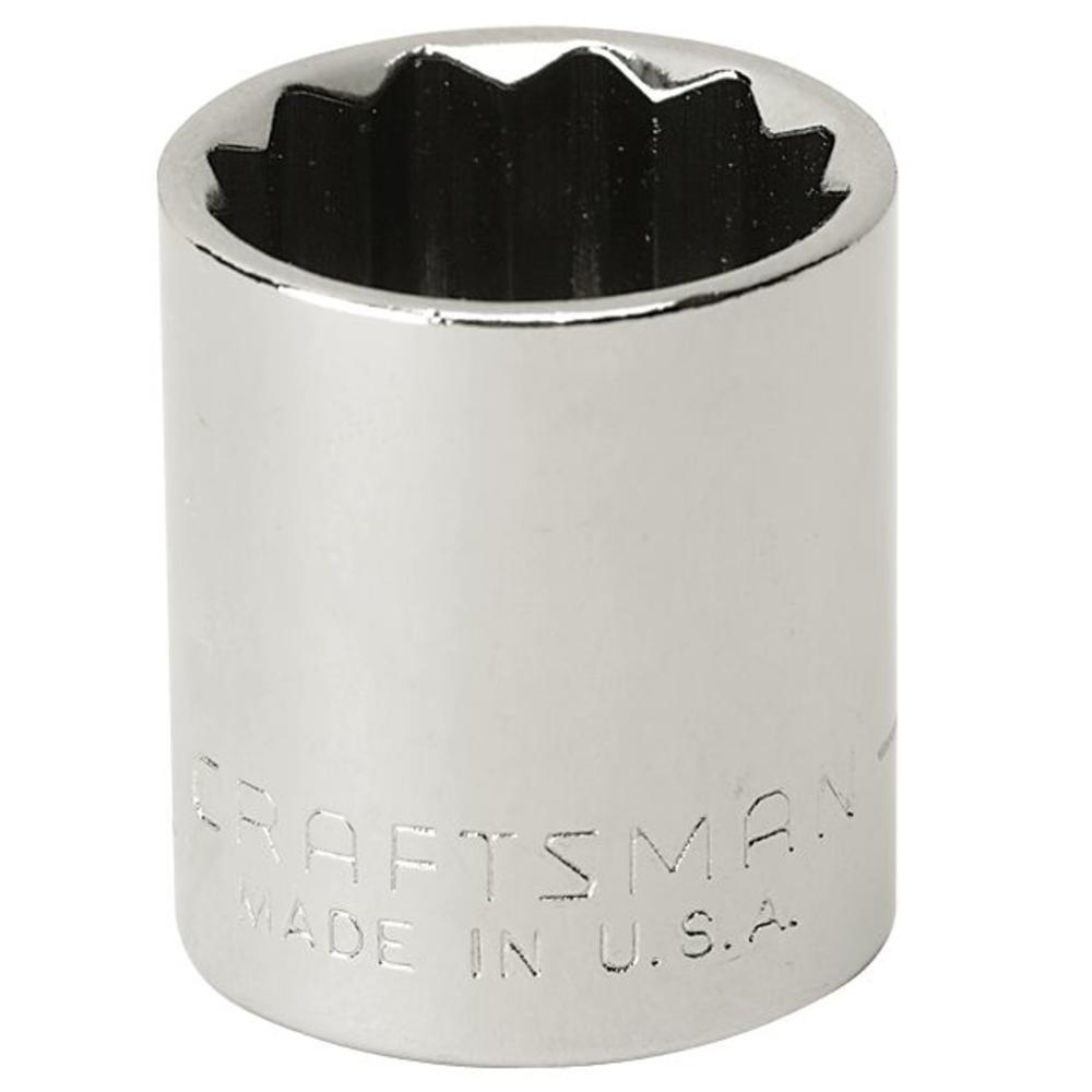 Craftsman 12 pt 3/8″ Drive Standard Metric SAE Inch shallow socket CHOOSE SIZE