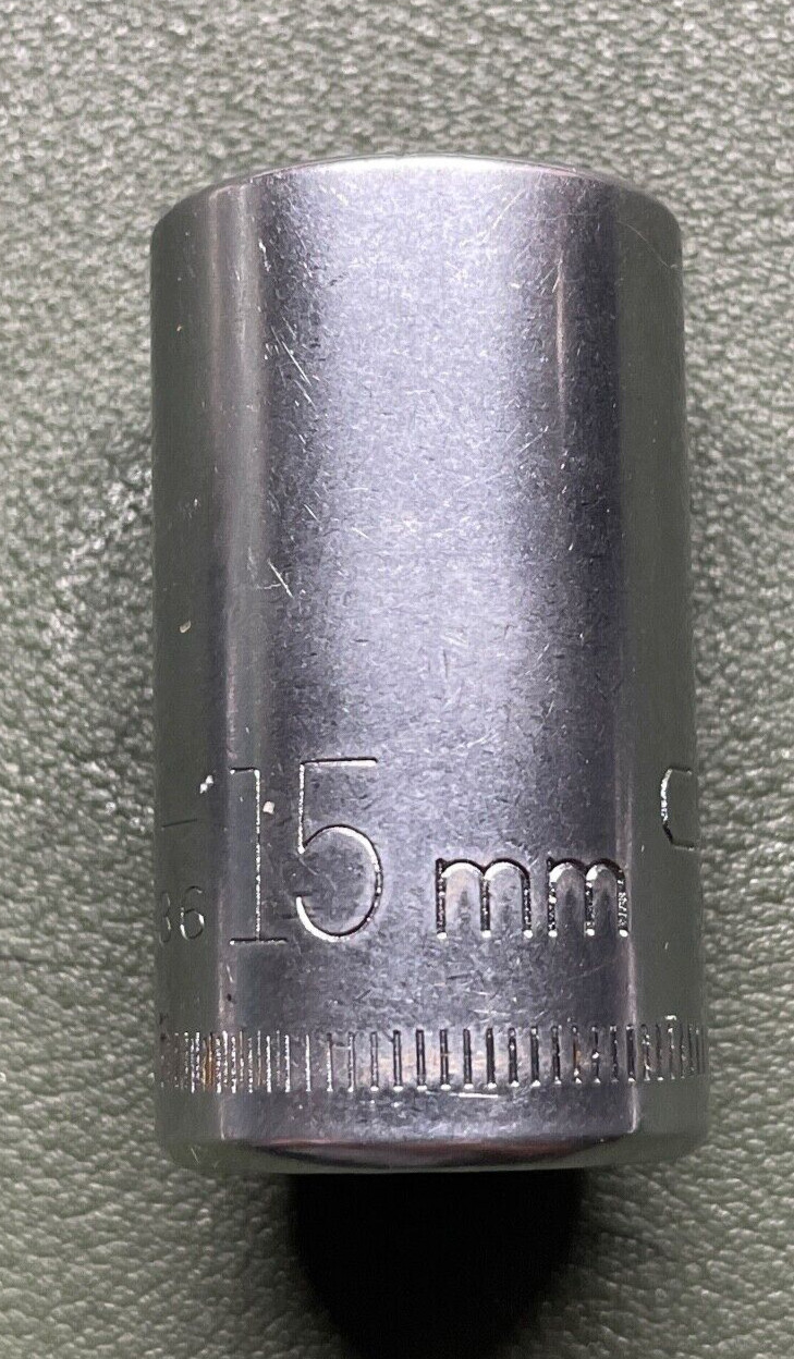 Craftsman 15mm x 1/2″ Dr Socket, 12 pt. G 44236 Made in USA