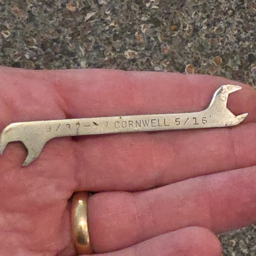 Vtg Cornwell Tools USA 10pc SAE Angle Open-End Wrench Set Pre-War Leather Pouch