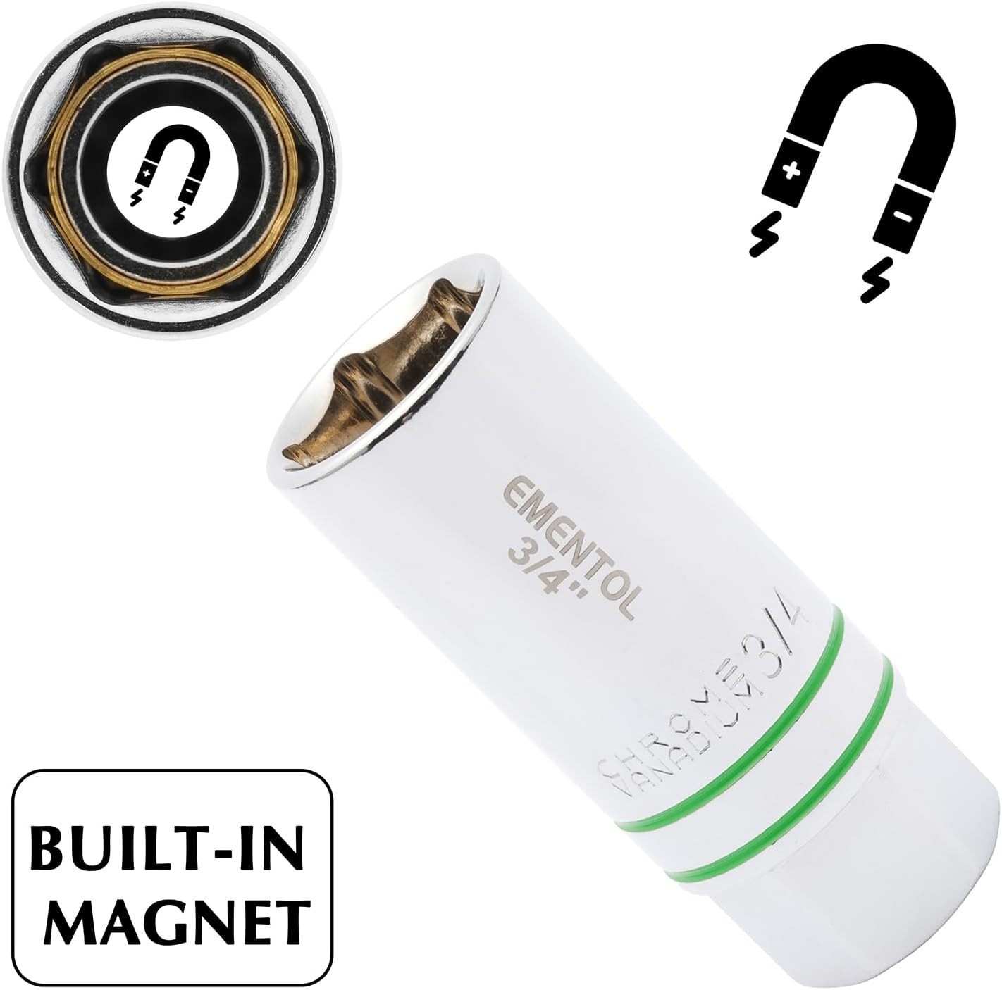 11-Piece 3/8″ Drive Magnetic Spark Plug Socket Set 5/8″, 3/4″, 13/16″, 14mm, …