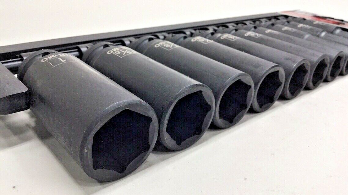 TEQ Correct 104 Deep Impact Socket Set 1/2″ Drive 10-Pieces From 7/16″ to 1″
