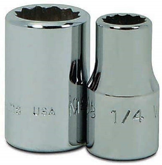 1/4″ Drive Shallow 12-Point Sockets, SAE, High-Polished Chrome Finish, Williams