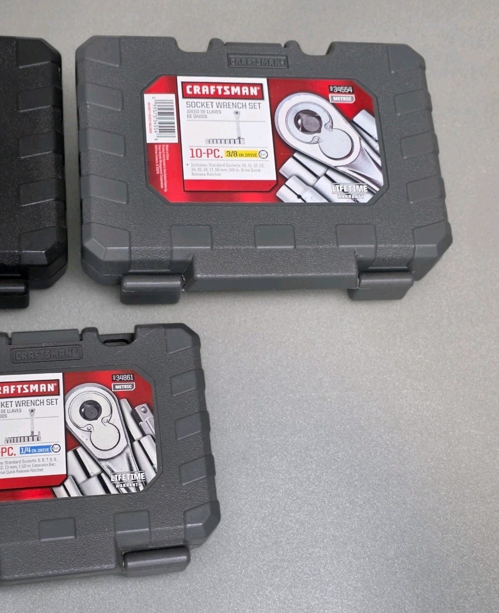 Craftsman 34553 34554 Metric & SAE Socket Ratchet Set 3/8″ Drive & 34861 1/4″