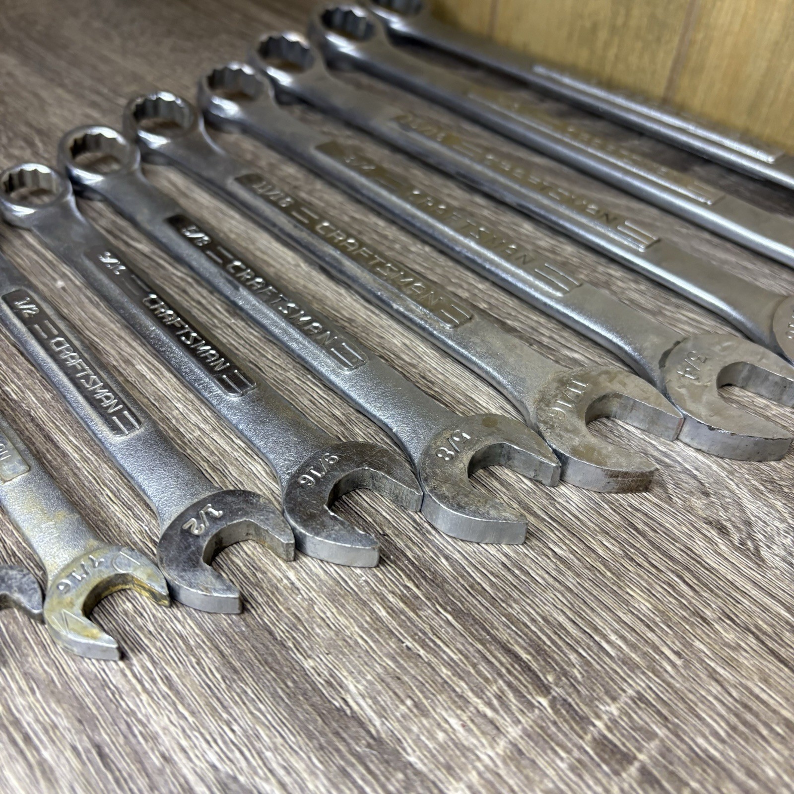 VTG Craftsman 13pc SAE 12pt Combination Wrench Set 1/4″ – 15/16″ -V- -VV- USA