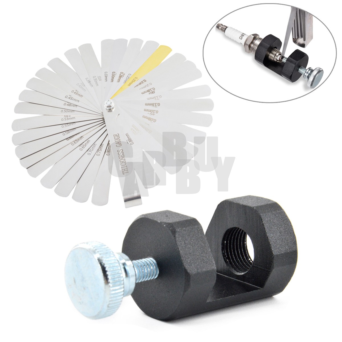 Precision Spark Plug Gap Tool 14mm Gapper Gapping Electrode Tuning Feeler Gauge