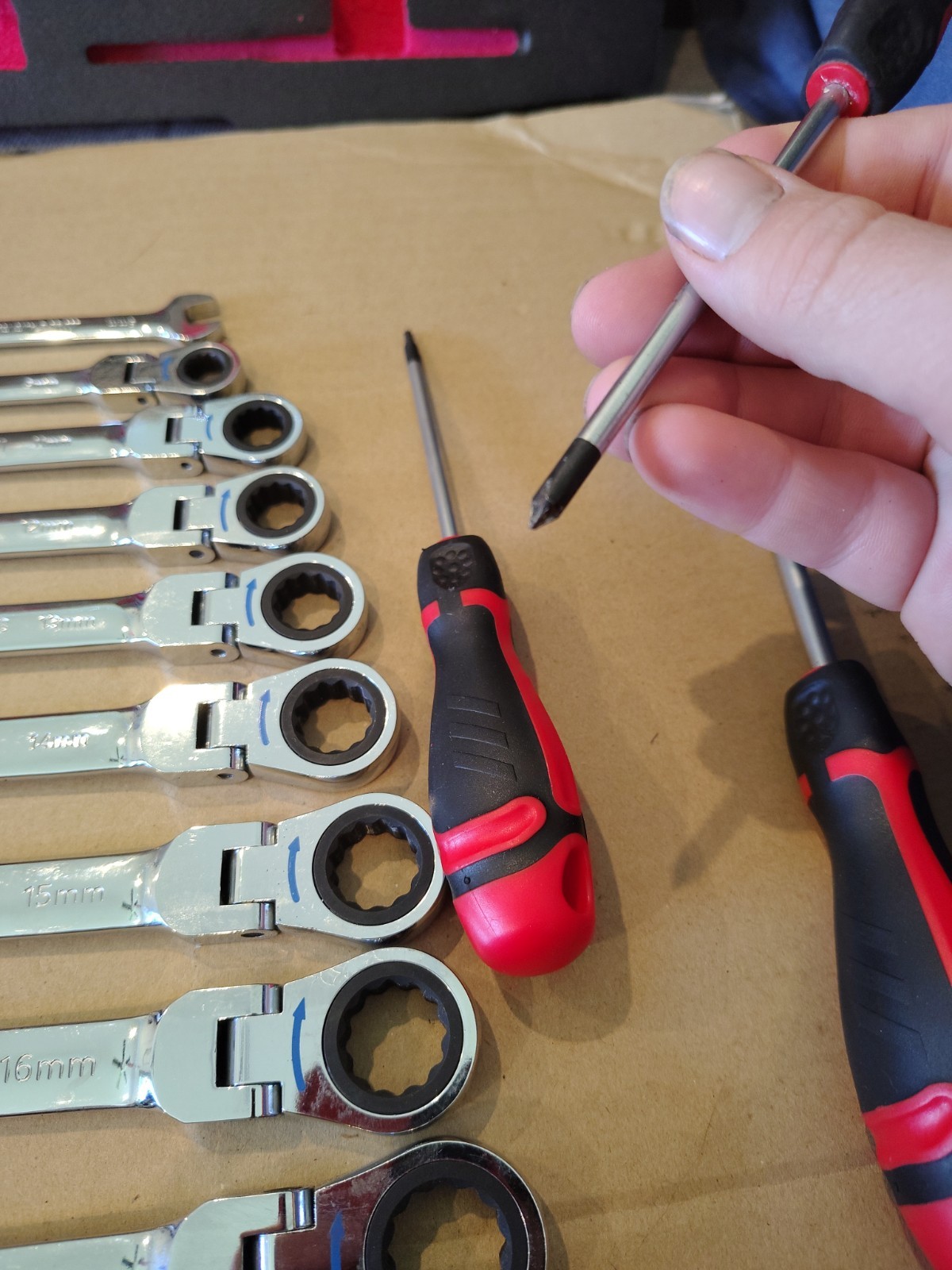JTC TESLA TECHNICIAN TOOL SET Ratcheting Wrenches Punches Etc In Hard Case