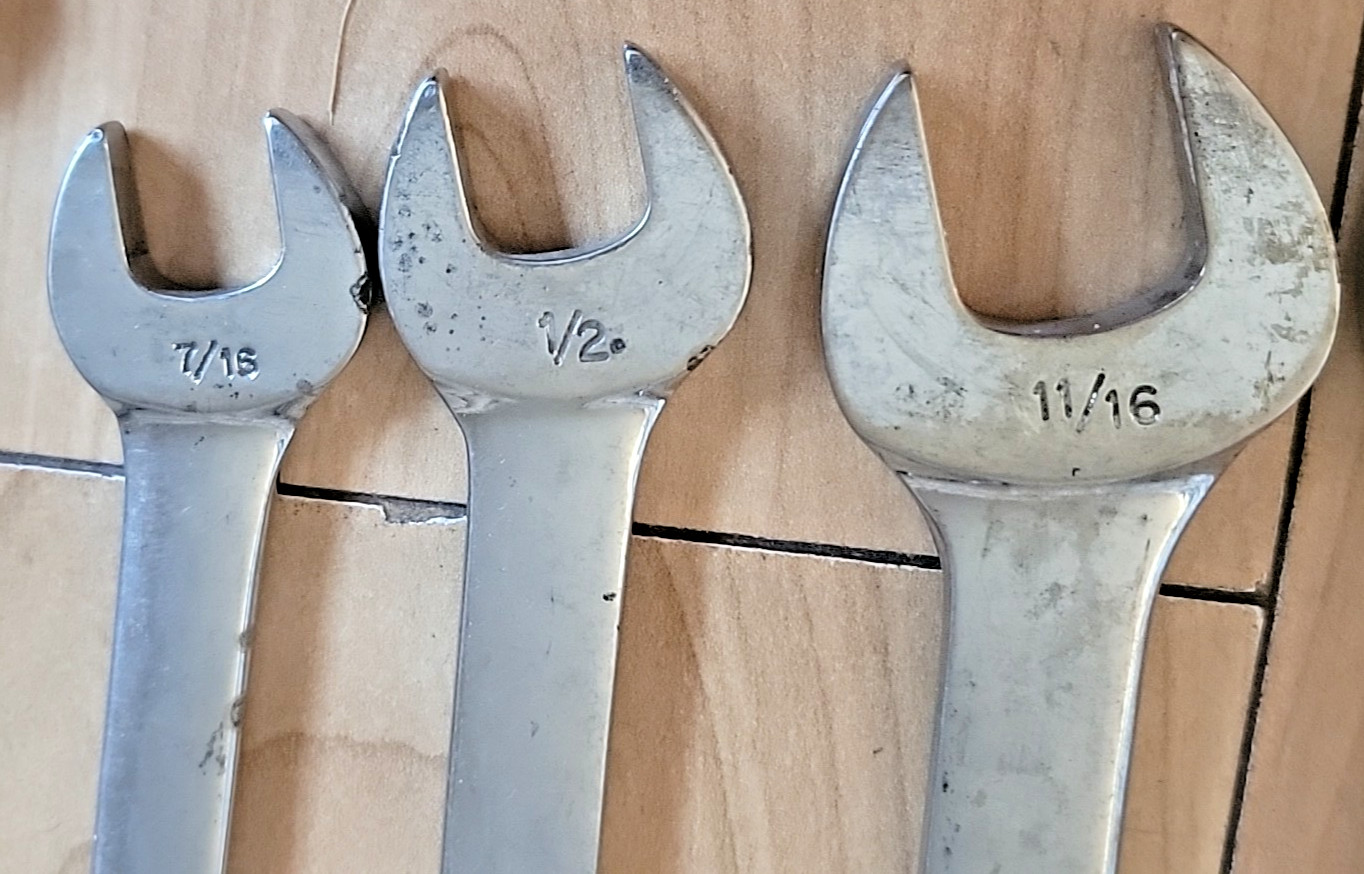 Snap-On Wrenches Combination SAE OEX & OSH 7/8 3/4 11/16 9/16 1/12 7/16 3/8 READ
