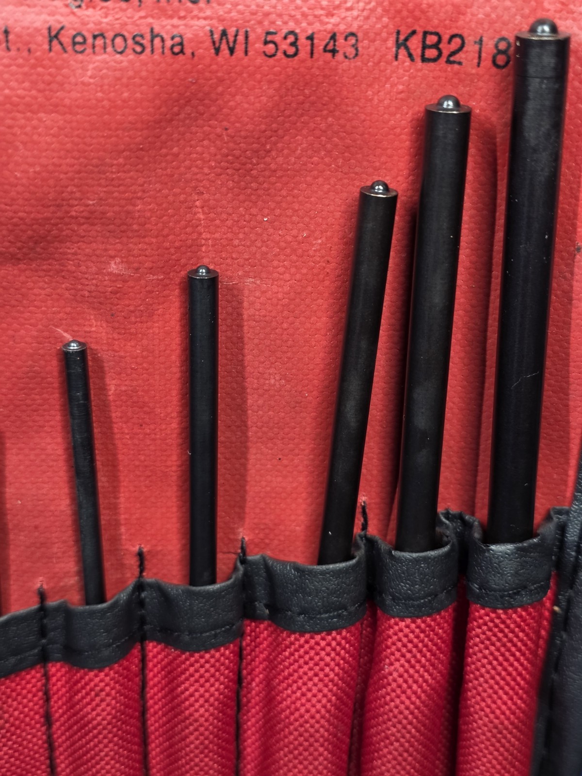 Snap-on Tools PPR708BK NEAR MINT 8-pc Roll Pin Punch Set With Pouch