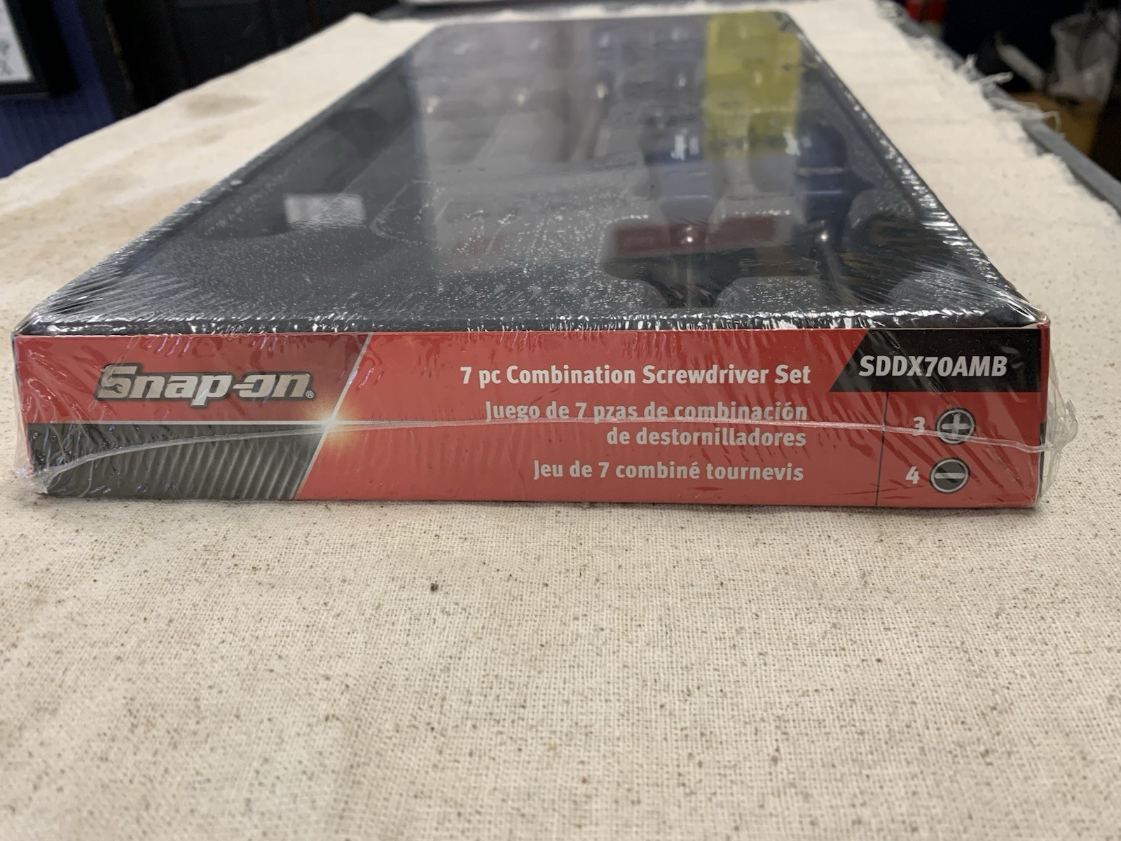 Snap-on NEW 7 Pc Power Blue Hard Grip Combination Screwdriver Set #15101