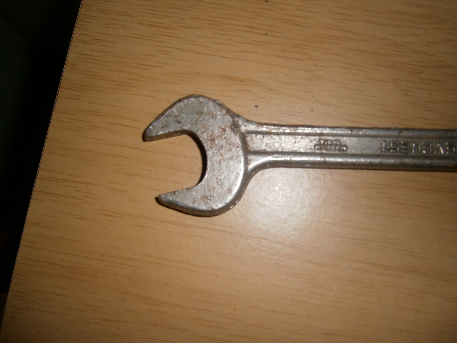 Vintage silver tone spanner. 3/4 & 5/8 ends.(E6b)