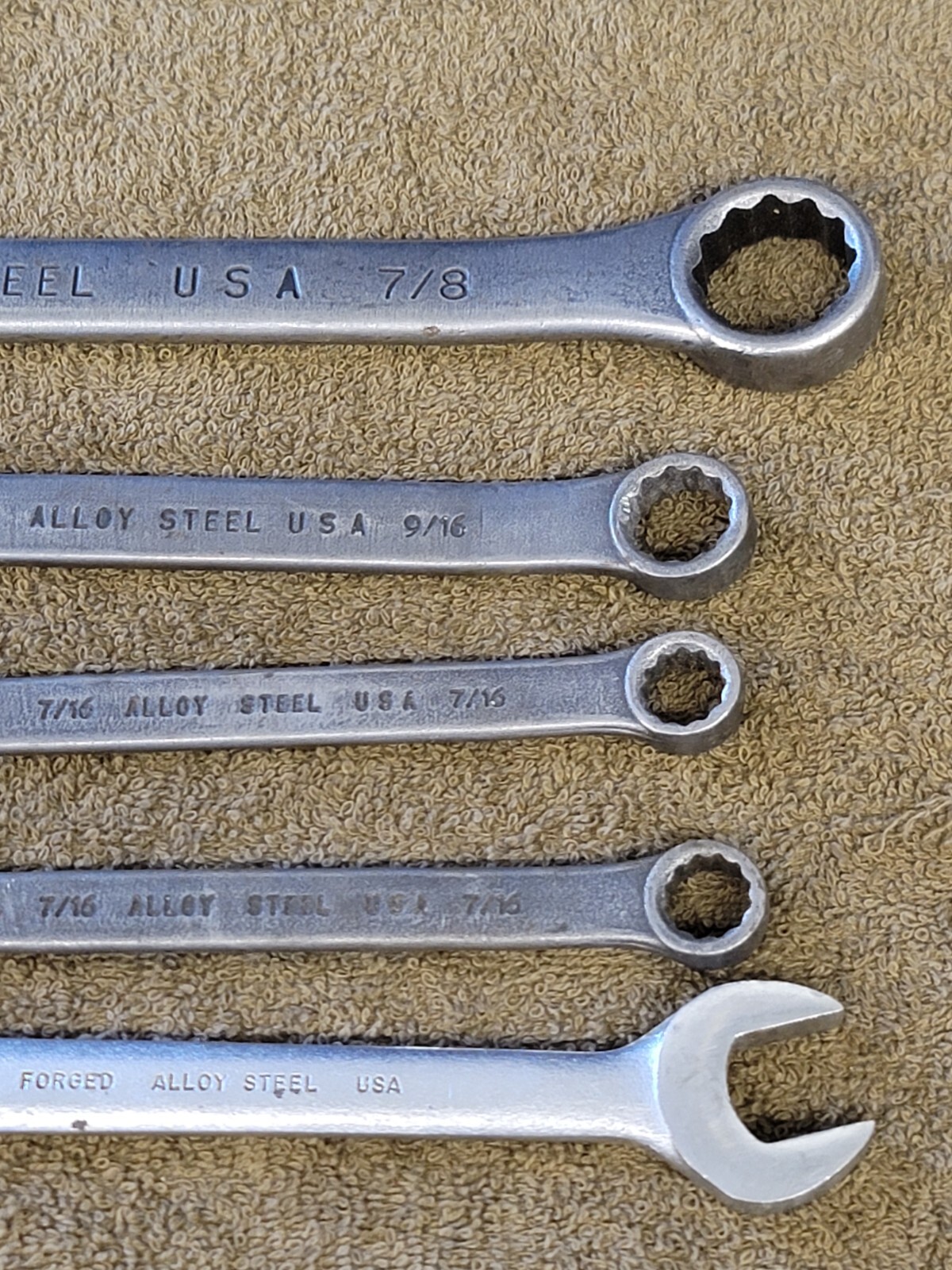 5 Blackhawk Combination Open End Wrench Sae 7/8 11/16 5/8 9/16 7/16″ Black BW
