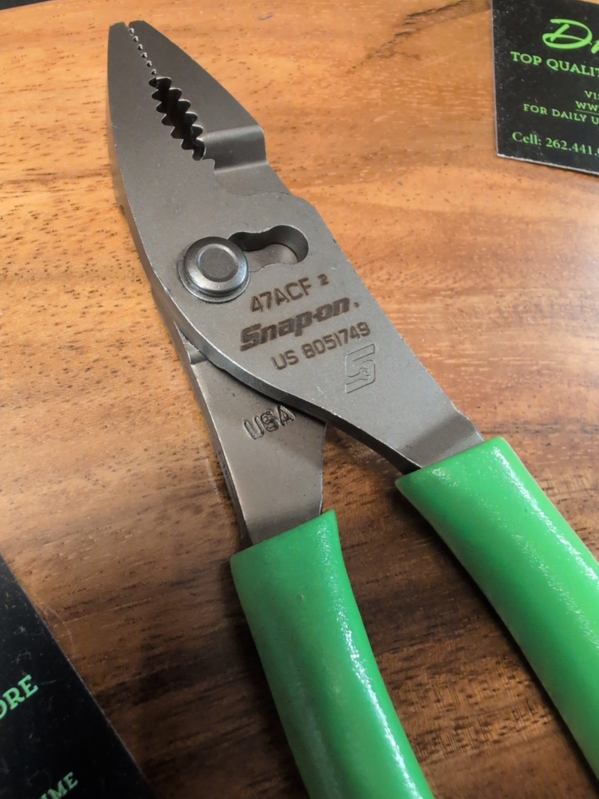 *NEW * Snap On 47ACF GREEN 6″Combo Slip Joint Pliers FAST FREE SHIPPING