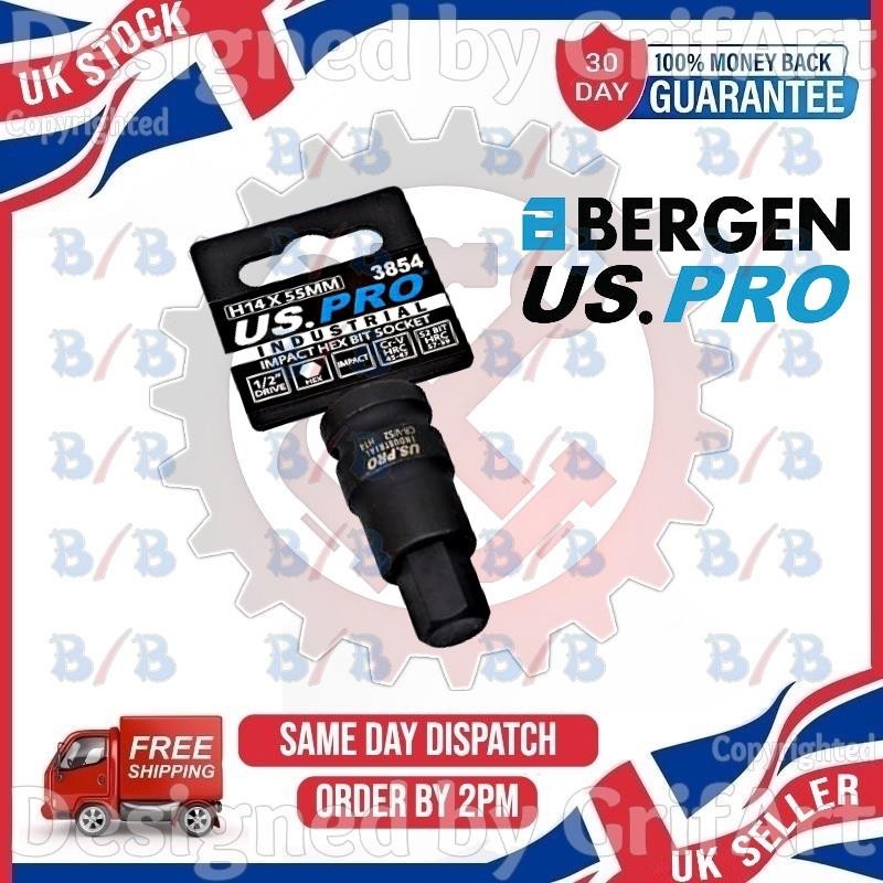 US PRO INDUSTRIAL 1/2″ INCH DRIVE H14 14MM IMPACT HEX BIT SOCKET ALLEN KEY TOOL