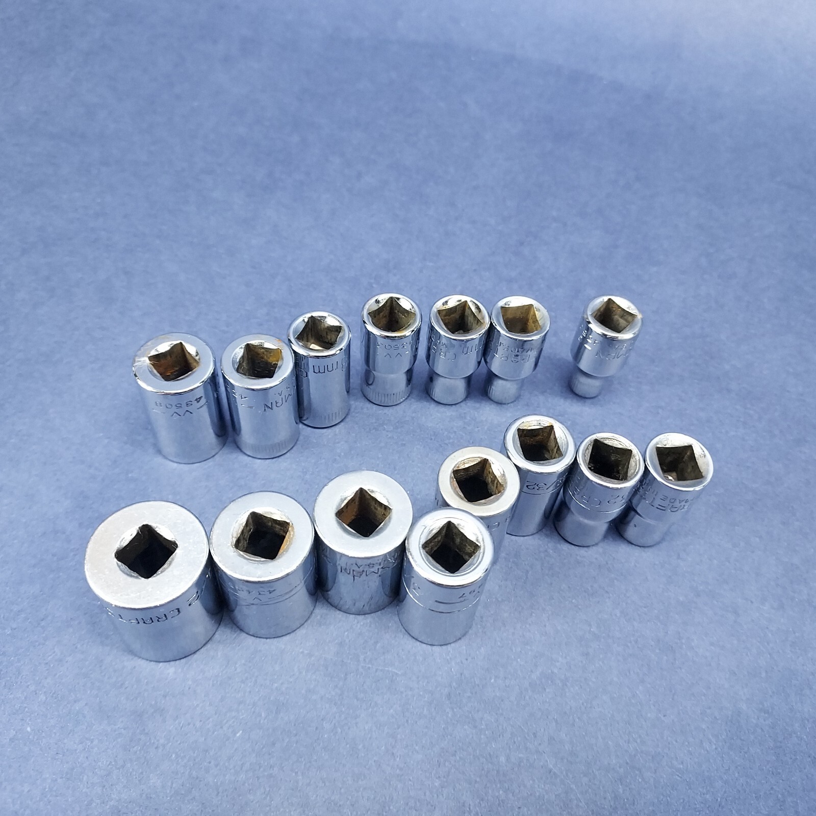 Craftsman 15 Pc Metric & Sae 1/4 Inch Socket Lot 6pt & 12pt V VV G
