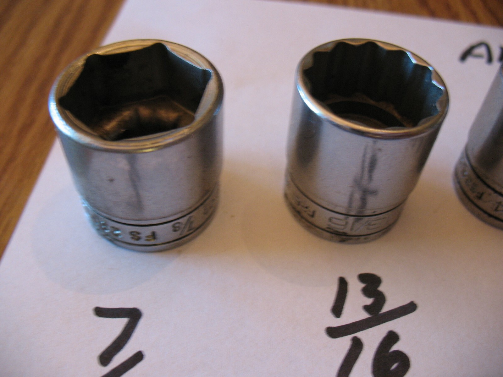 Snap On 3/8″ Dr. 7/16 -7/8 Shallow Sockets See Pictures For More Inf.