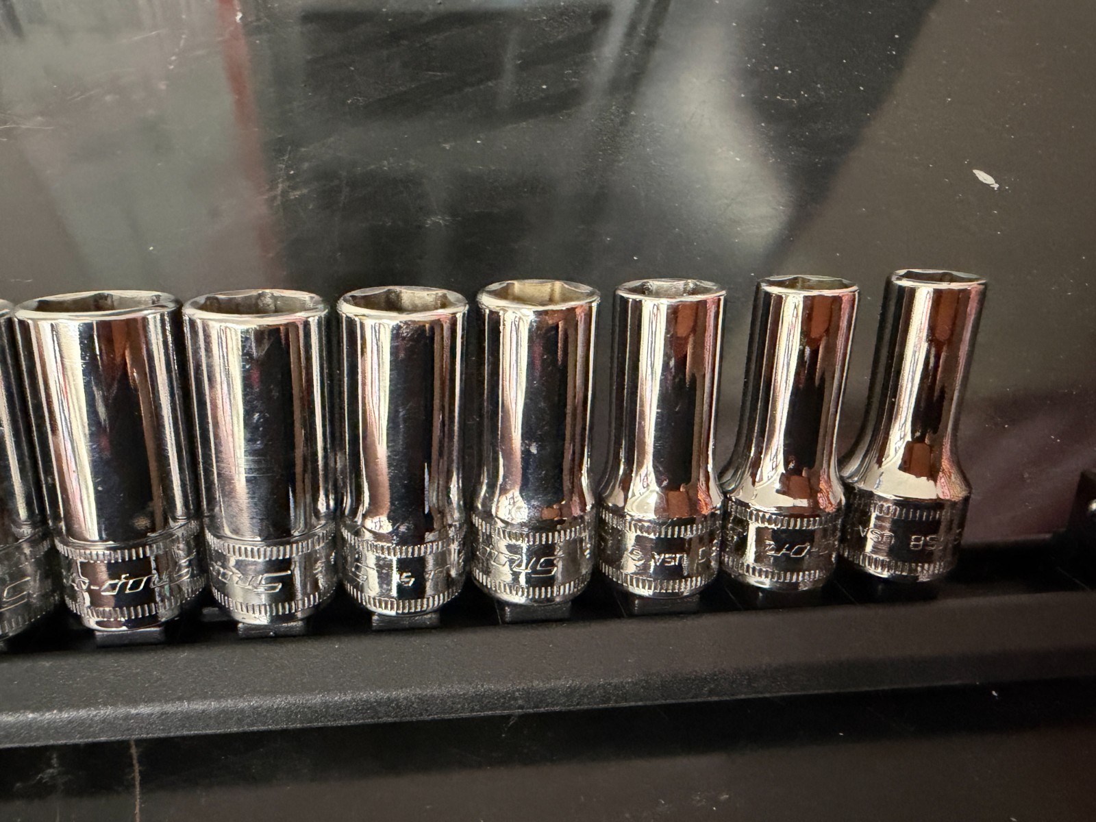SNAP-ON 1/4″ drive deep 6-point and shallow 12-point METRIC sockets