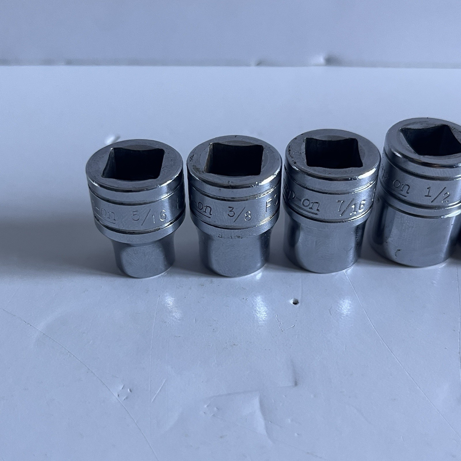 Snap On 10pc SAE Standard Socket FS- Set 3/8″ Drive 6 Point 5/16″ – 7/8″ USA