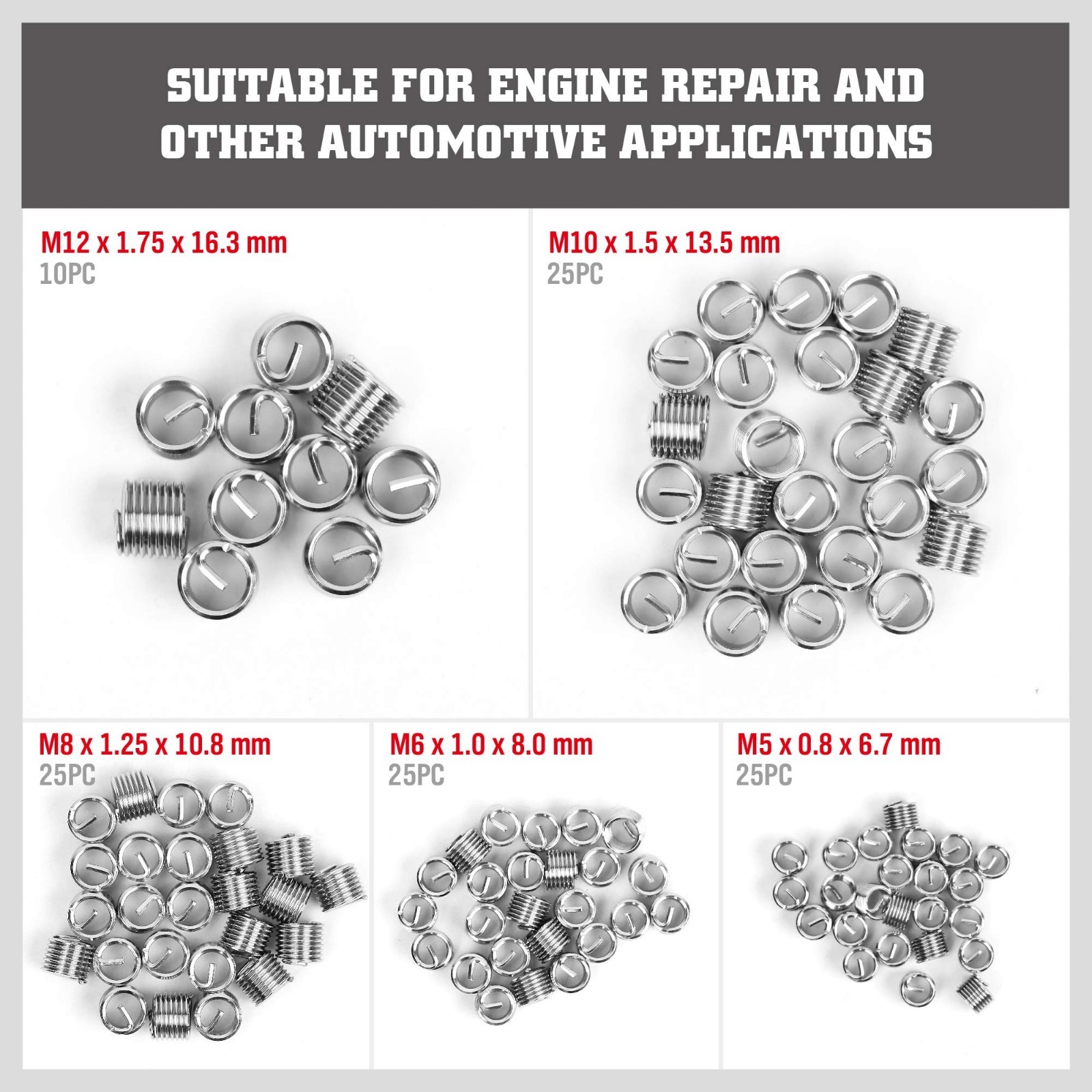 Metric Thread Repair Kit – 131-Piece Heli Coil Set with HSS Drills, Inserts & Ta