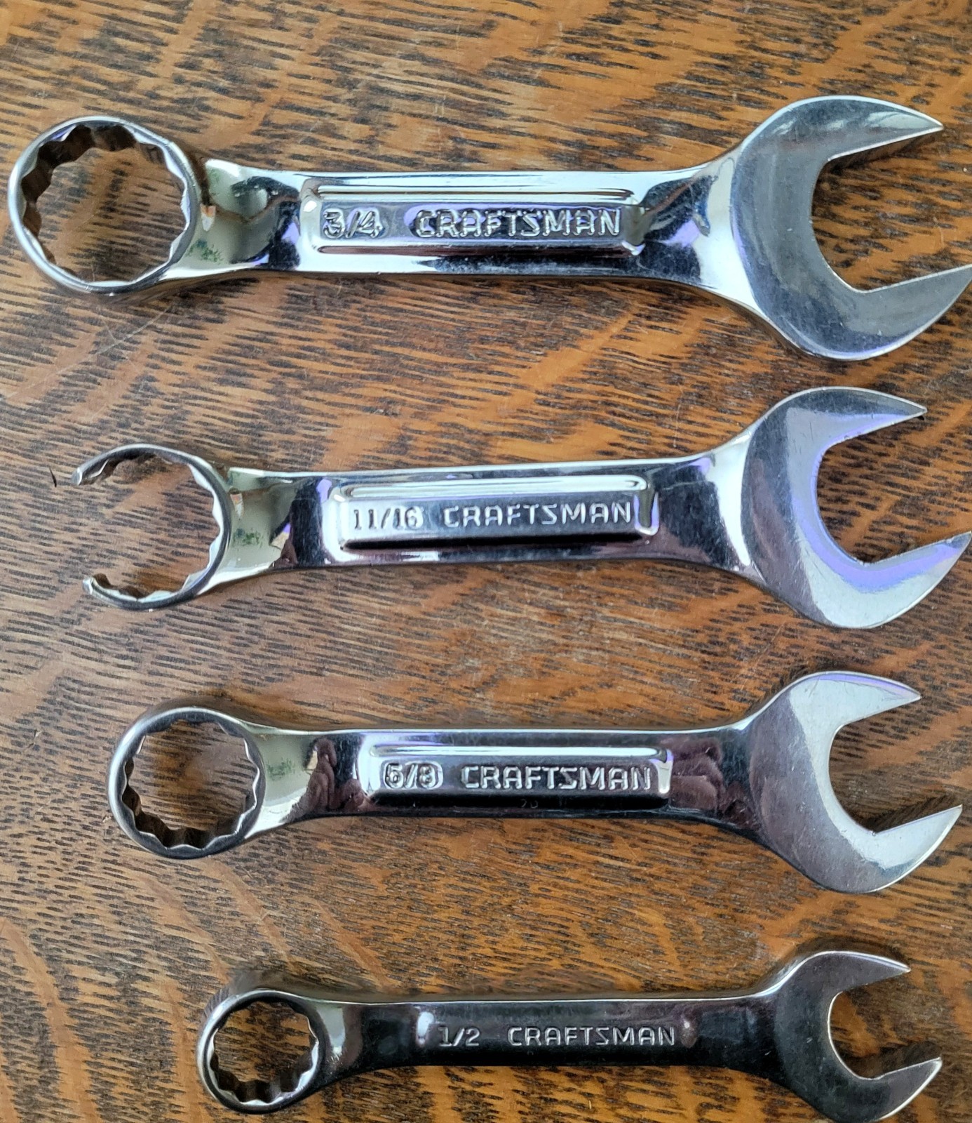 Vintage Craftsman USA Stubby Combination Wrench 1/2″, 5/8″-3/4″ Read Description