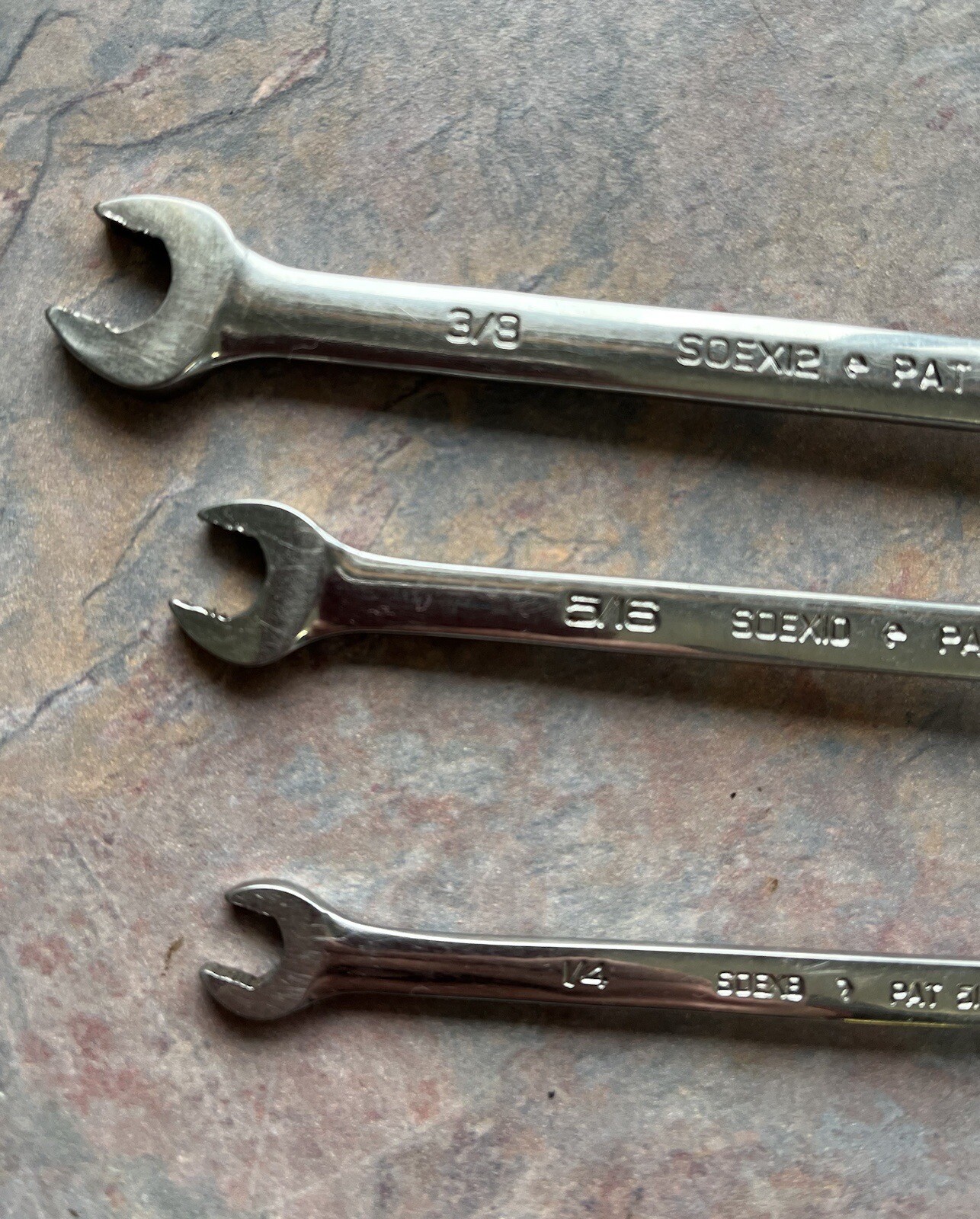 SOEX01 Snap On 13 Pc 12-Point SAE Flank Drive Combination Wrench Set 1/4”-15/16”