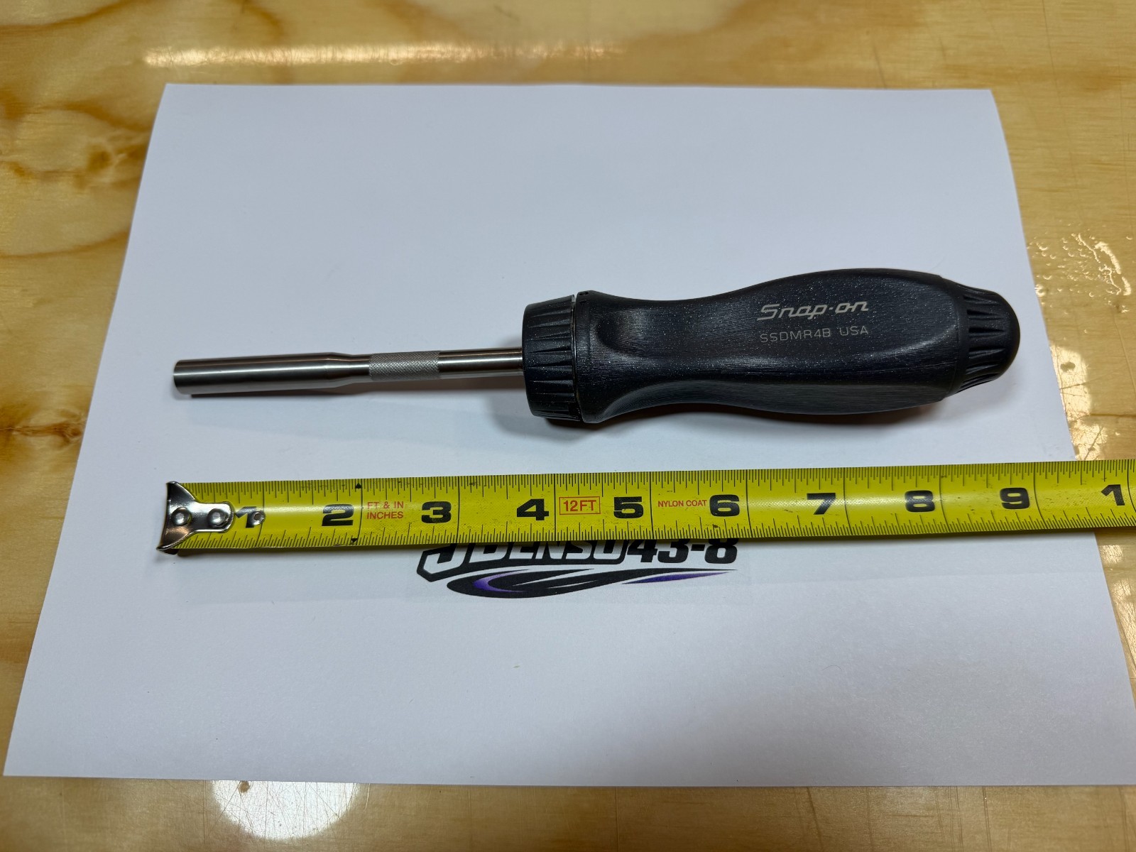 Snap-on Tools DARK TITANIUM Hard Grip Ratcheting Screwdriver w/o Bits SSDMR4BDT