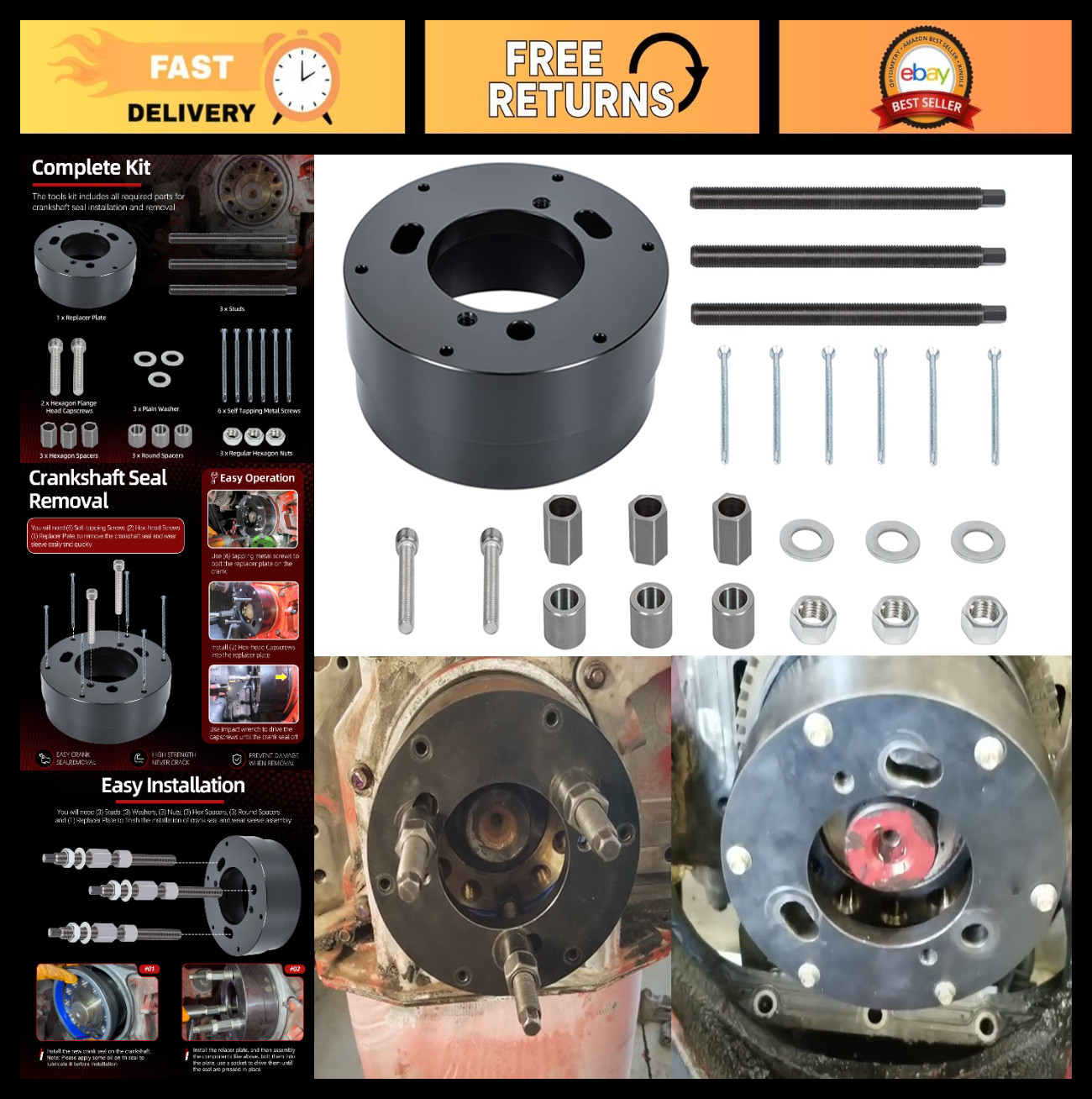 Front Crankshaft Seal & Wear Sleeve Remover Installer for ISX12 ISX15 X15 CM2250
