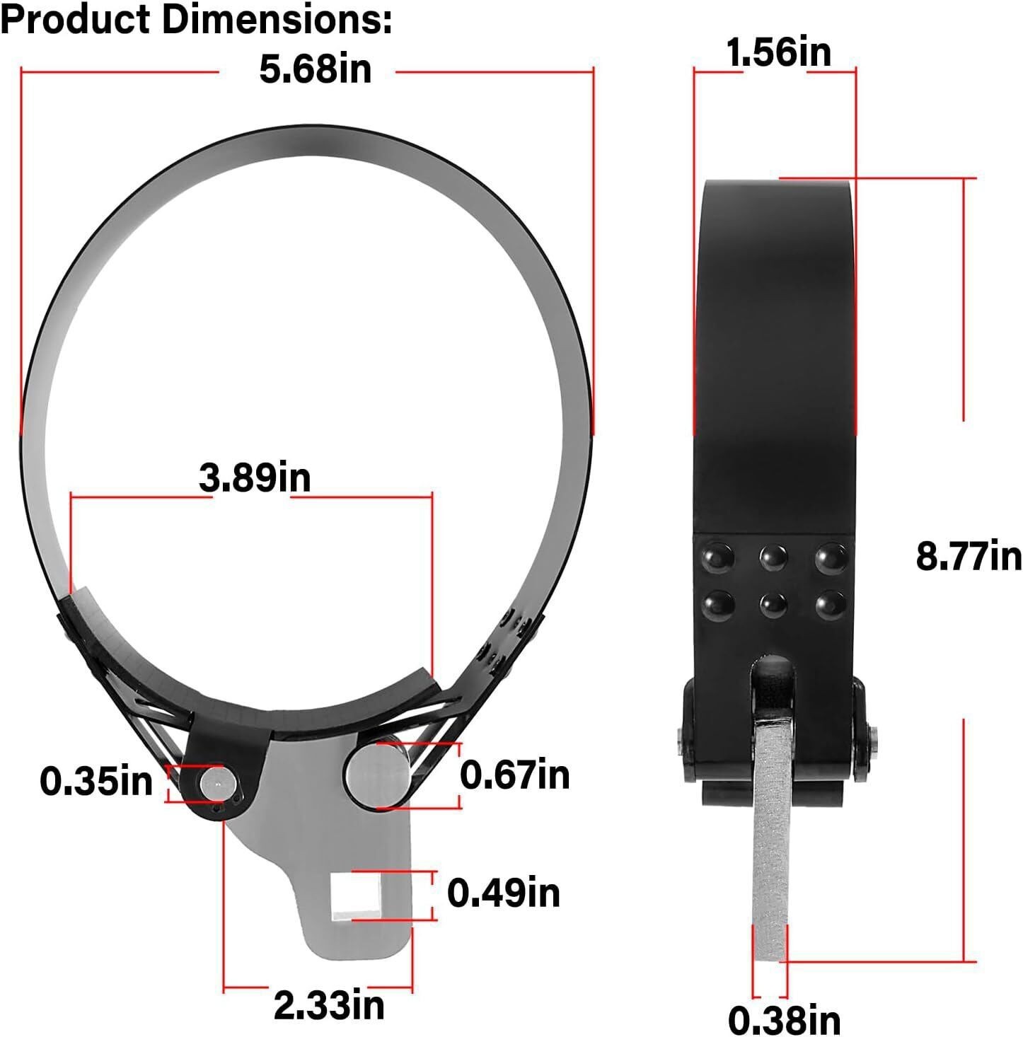 2322D Oil Filter Wrench 5-1/4″ – 5-3/4″ Fit Use With 1/2″ Square Drive Tool
