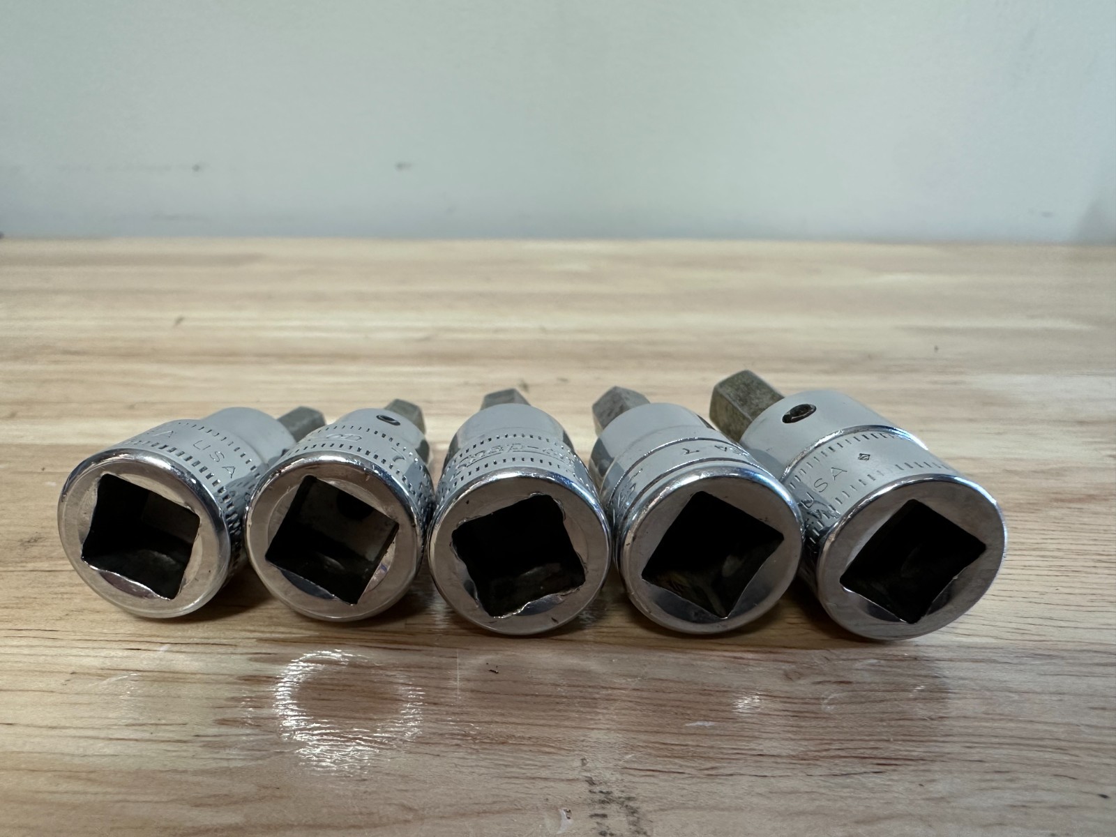 SNAP ON 5PC 3/8″ Drive Hex Bit Socket Lot FAM6A FAM7 FAM8A FAM9 FA10E