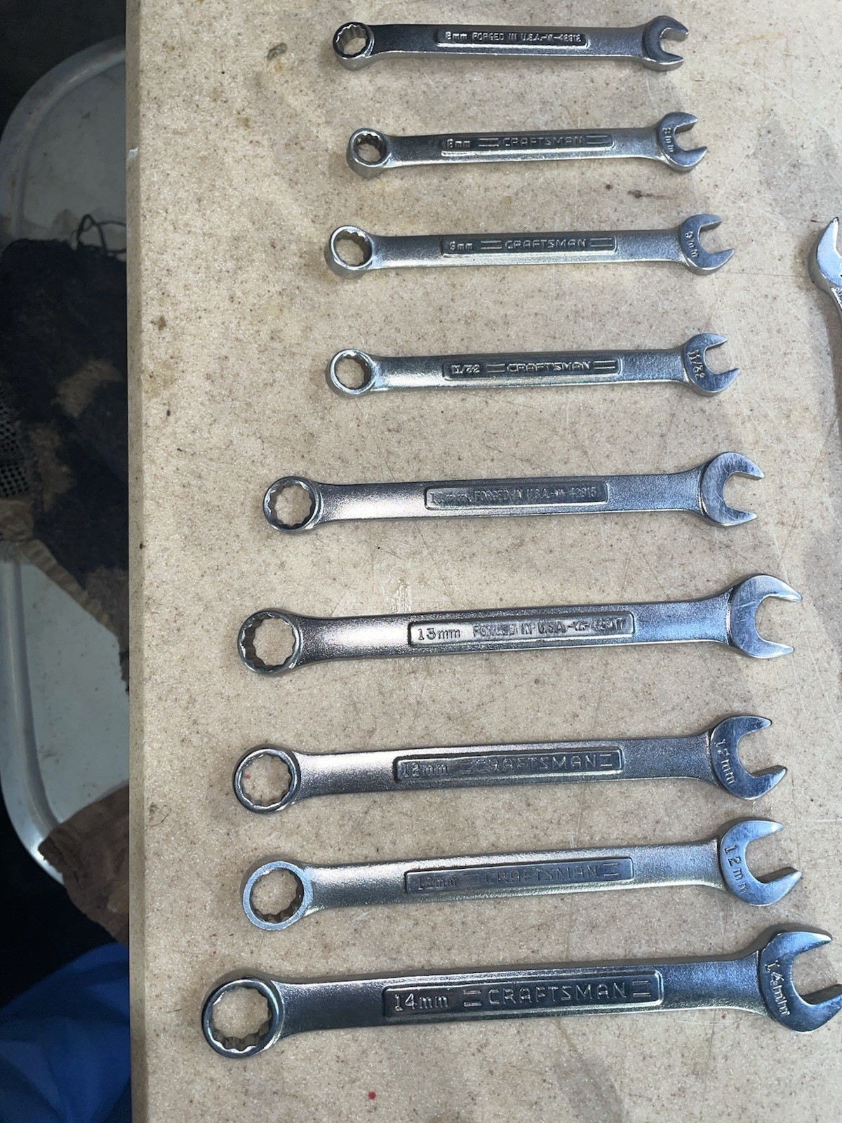 Lot of 36 Craftsmen Wrenches 27 SAE/9 Metric 1″ to 3/32″ Assorted