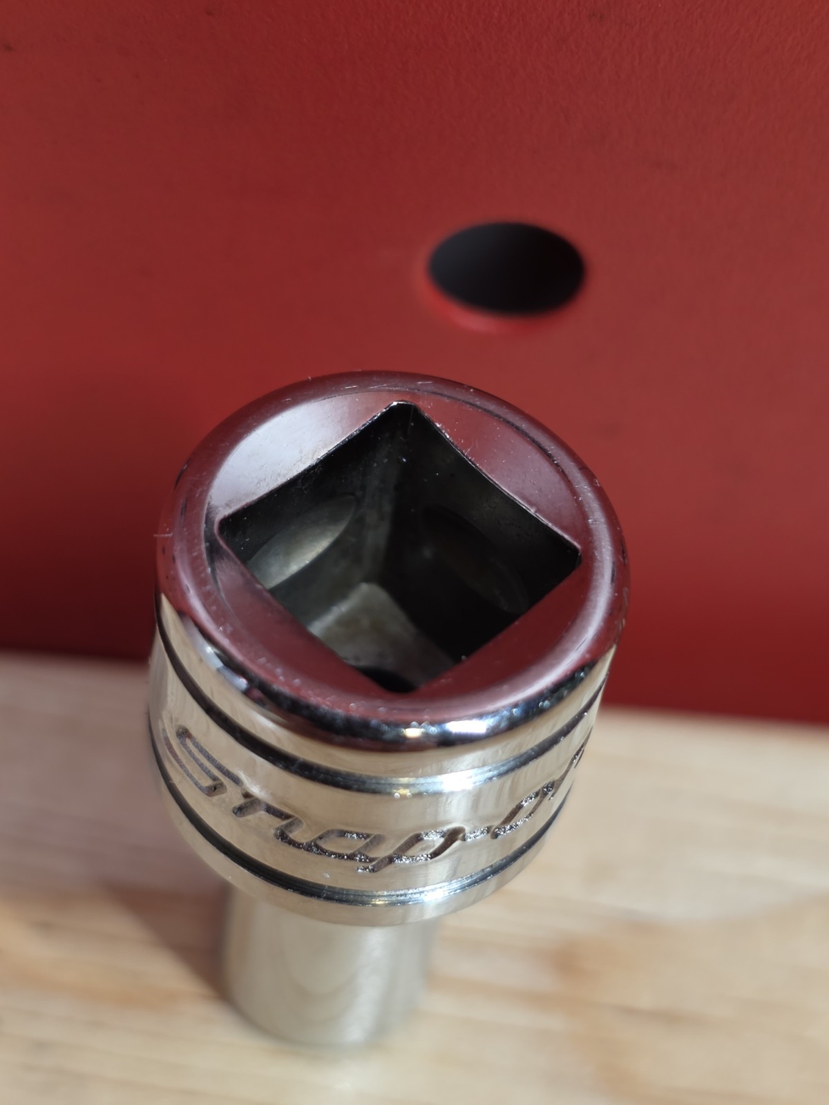 Snap-on Tools FDS081 1/4″ SAE 3/8″ Drive 12-Point Semi-Deep Chrome Socket NICE