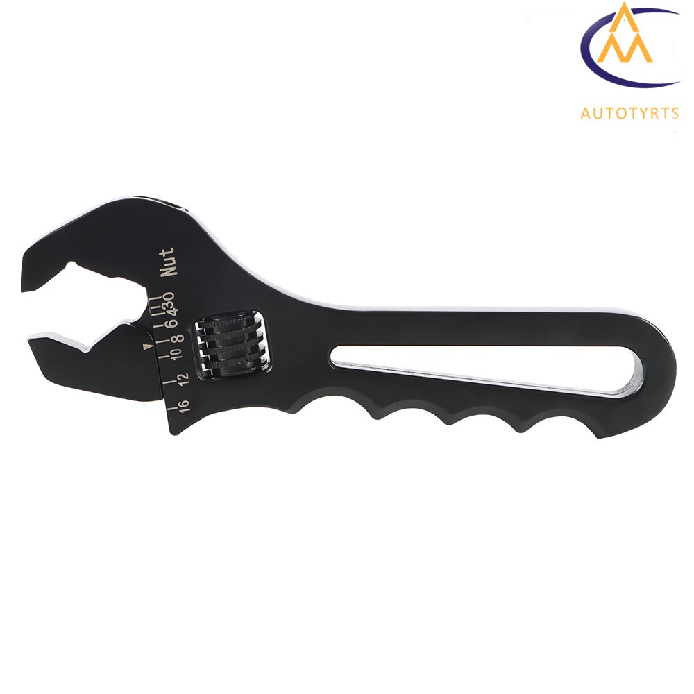 Adjustable Wrench Black Aluminum Tool Spanner 3AN – 16AN for Hose End Fitting