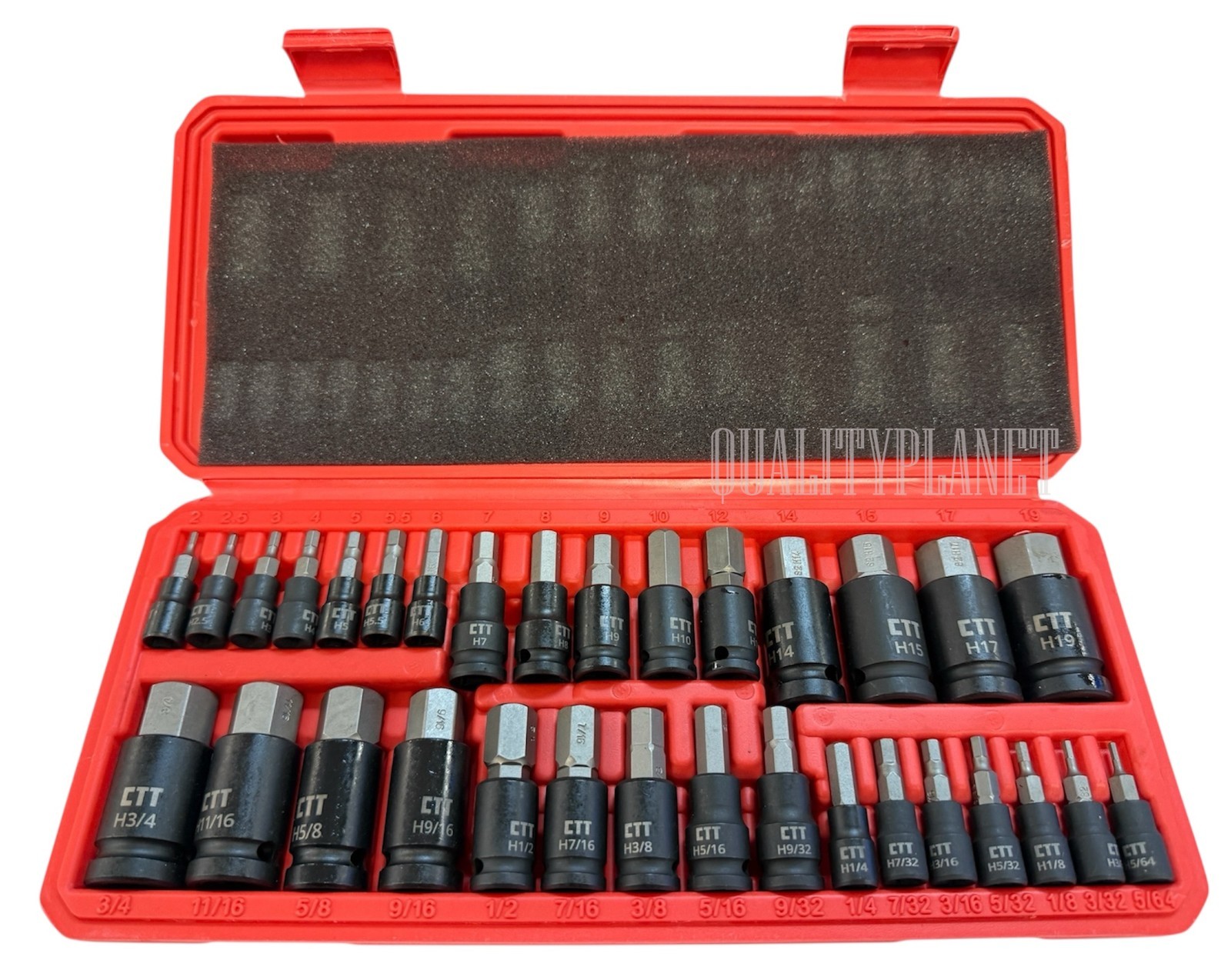 CALHAWK 32PC Hex Allen Master Socket Bit Set S2 Steel | SAE & Metric S2 Steel