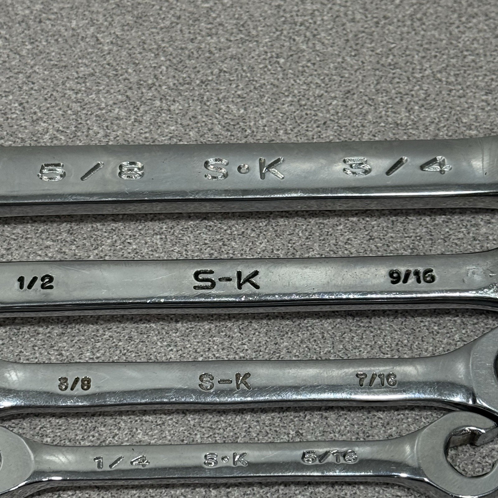 (4) SK Tools SAE Double Flare Nut Line Wrench Set 1/4”—3/4” USA Made