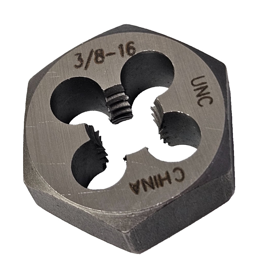 3/8-16 NC X 1″ Hex Die Irwin Hanson 6534 Rethreading Carbon Steel USA