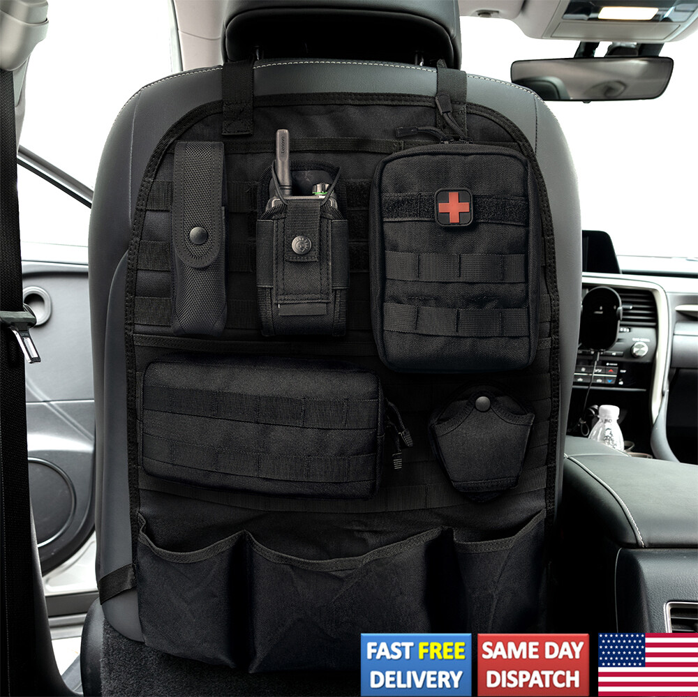 Truck Seat Back Organizer Tactical MOLLE Car Cover Panel Vehicle Storage Bag！