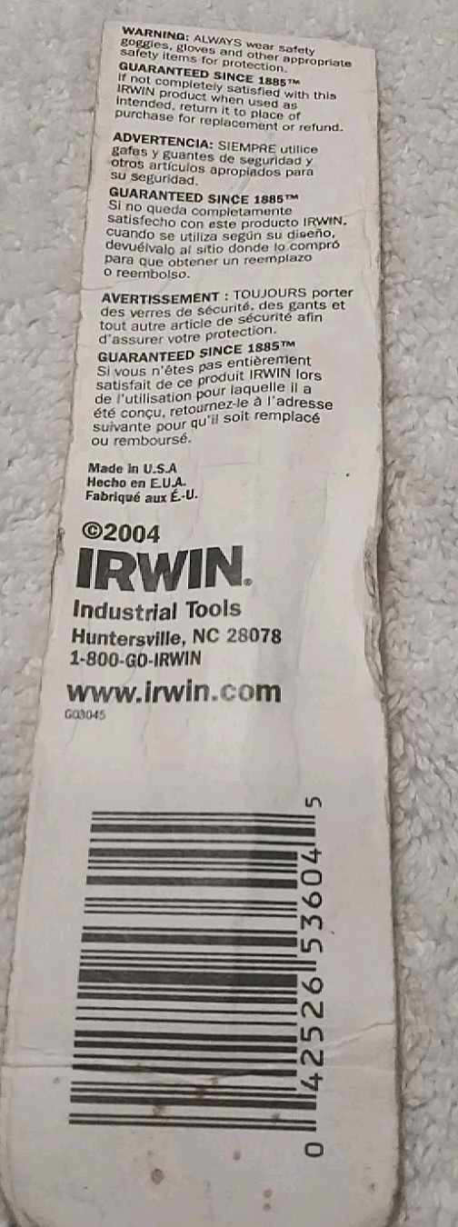 IRWIN-HANSON 53604 ST-4 #4 STRAIGHT SCREW EXTRACTOR USA 🇺🇸
