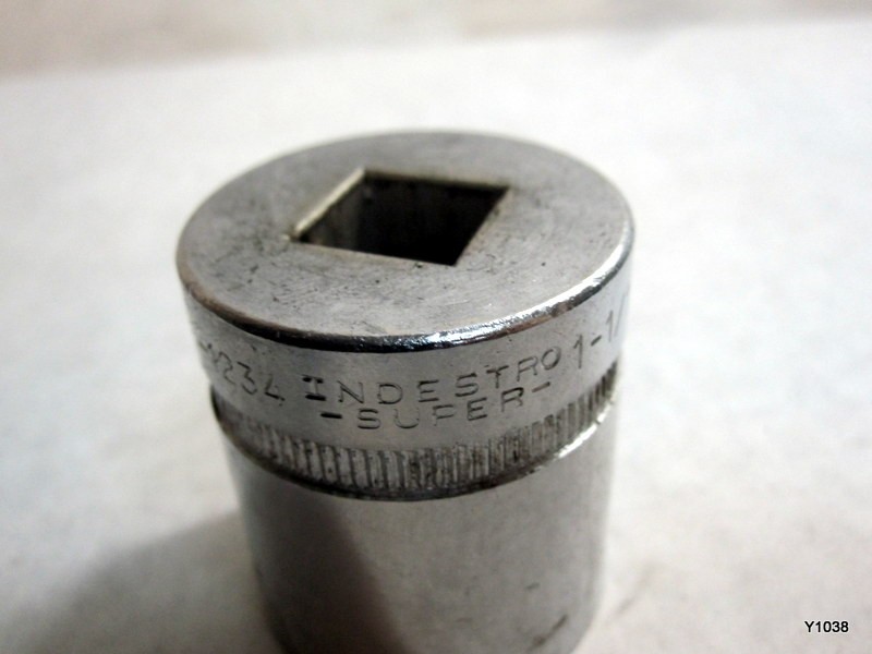 Vintage Indestro Super Brand 1/2″ Square Drive 12 Point 1 1/16″ Socket 1234