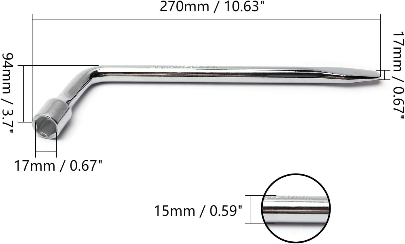 17mm Car Lug Wrench & Multi-Tool Repair Tool – Durable Steel & Galvanized Finish